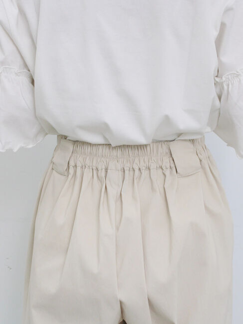 Samansa Mos2 blue「ストレッチタックカーブパンツ」|その他|