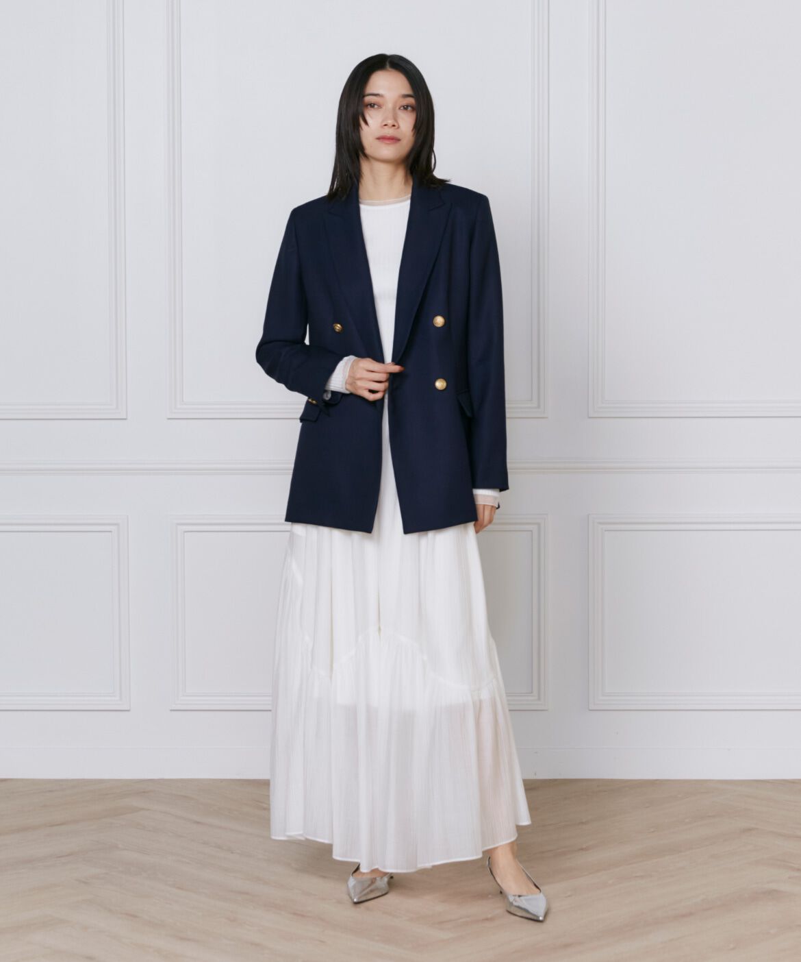 INED「《大きいサイズ》ダブルブレストジャケット」|テーラードジャケット|