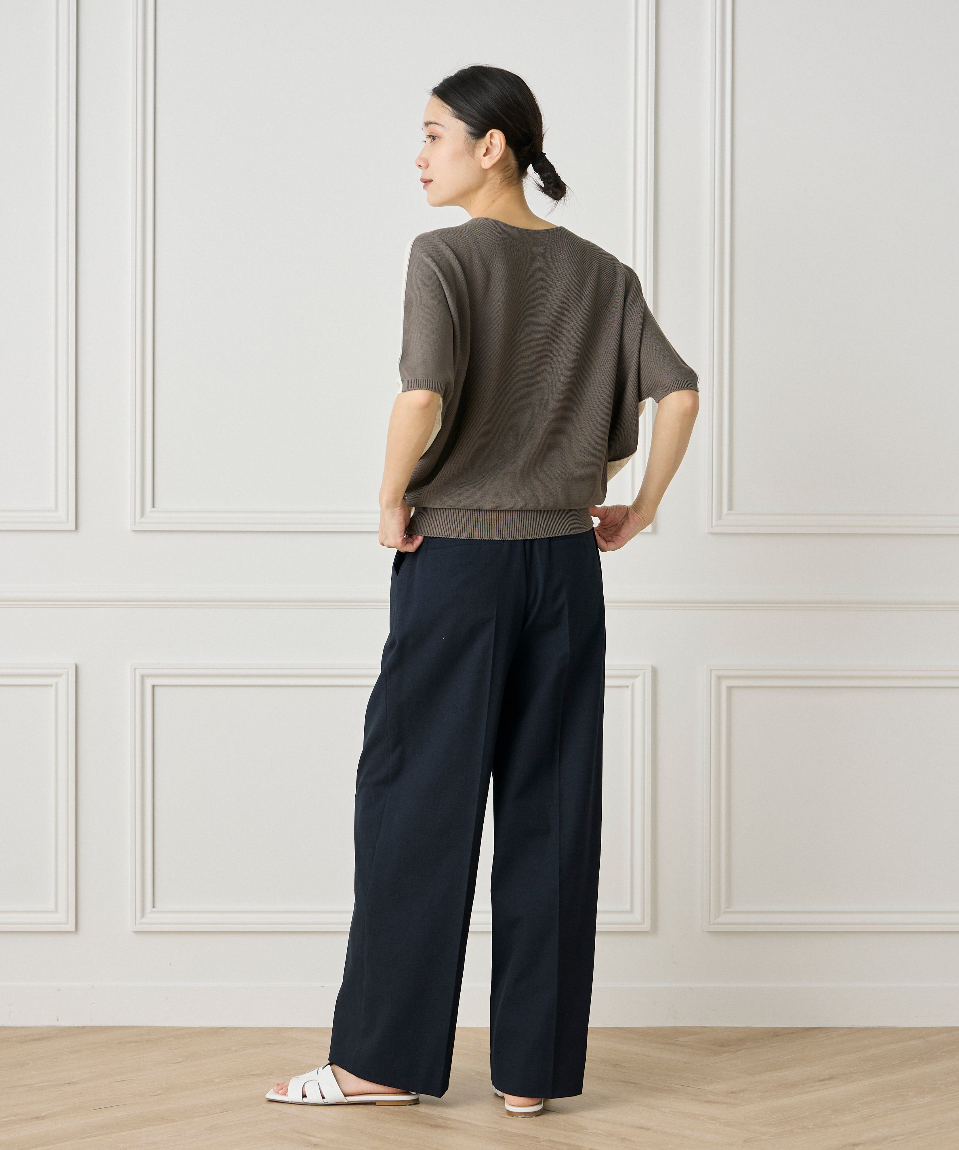 INED「《大きいサイズ》綿麻セミワイドパンツ」|その他|