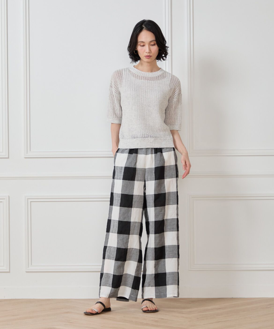 7-IDconcept.「ブロックチェックイージーパンツ」|その他|