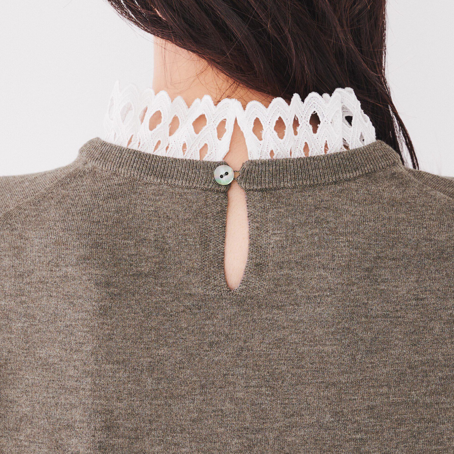 UNTITLED「【レース取り外し可能/2WAY】薄手レーヨン混ストレッチ プルオーバーニット」|ニット・セーター|