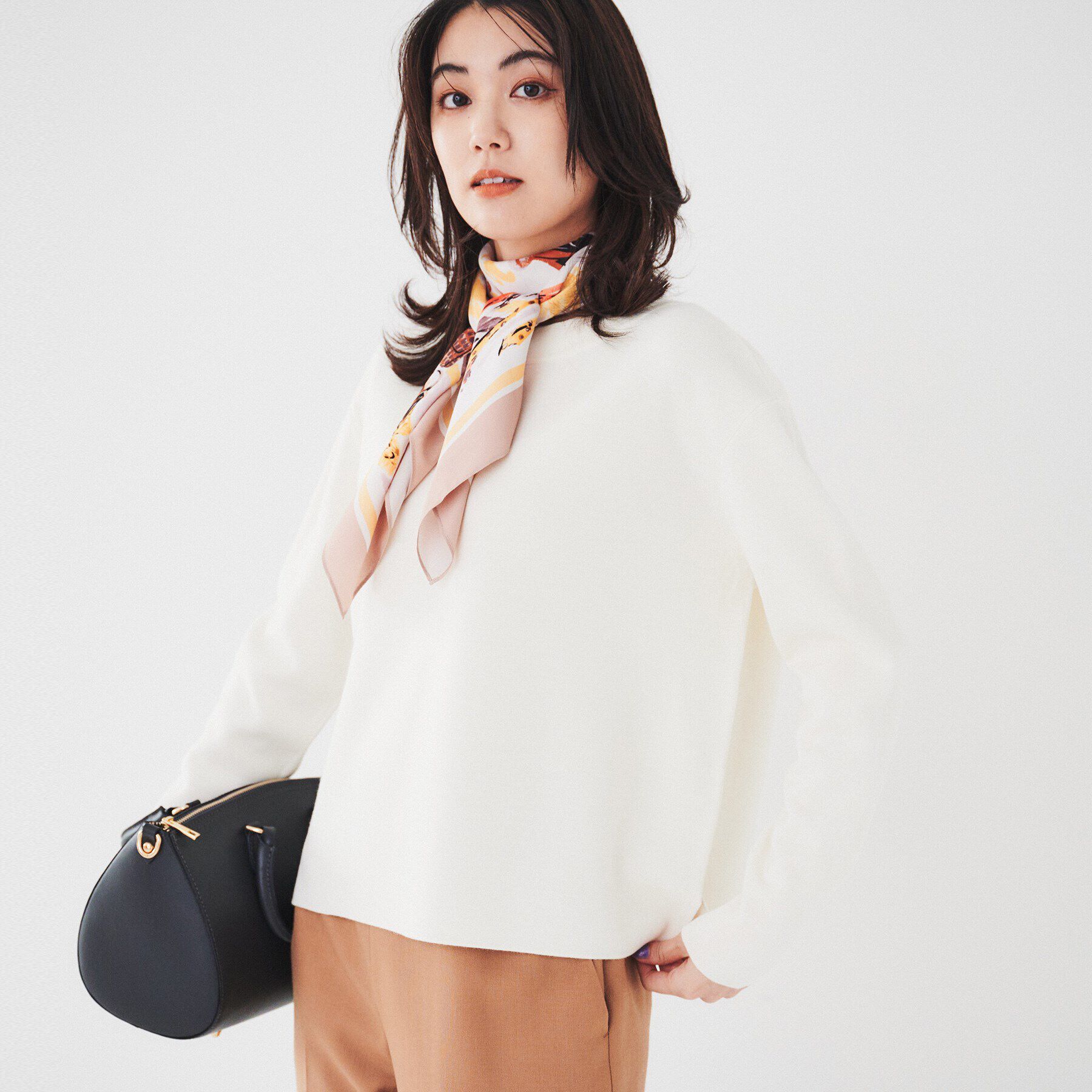 UNTITLED「【アンサンブル可能/8色展開】ミラノリブ ワイドボートネックプルオーバーニット」|ニット・セーター|オフホワイト(003