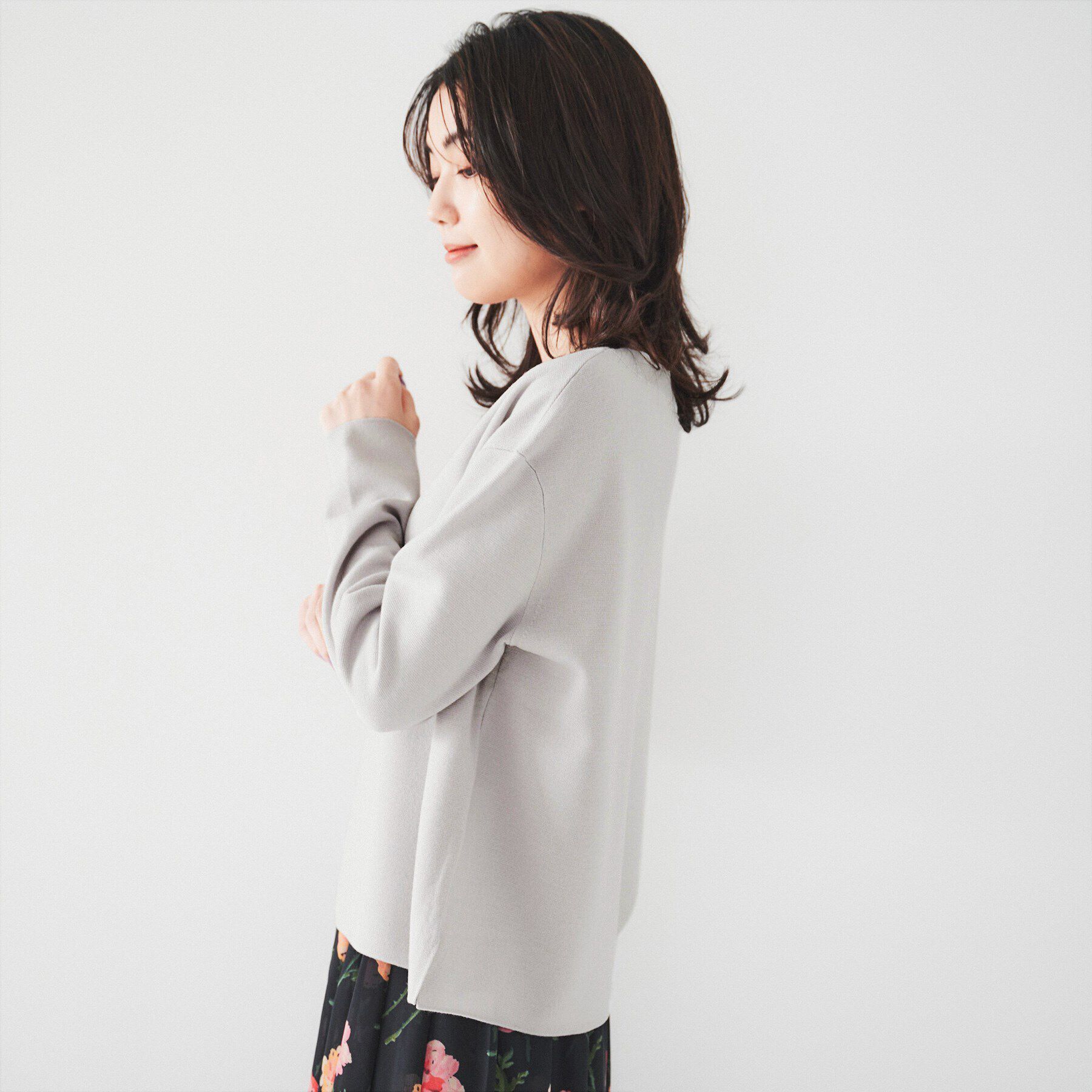 UNTITLED「【アンサンブル可能/8色展開】ミラノリブ ワイドボートネックプルオーバーニット」|ニット・セーター|