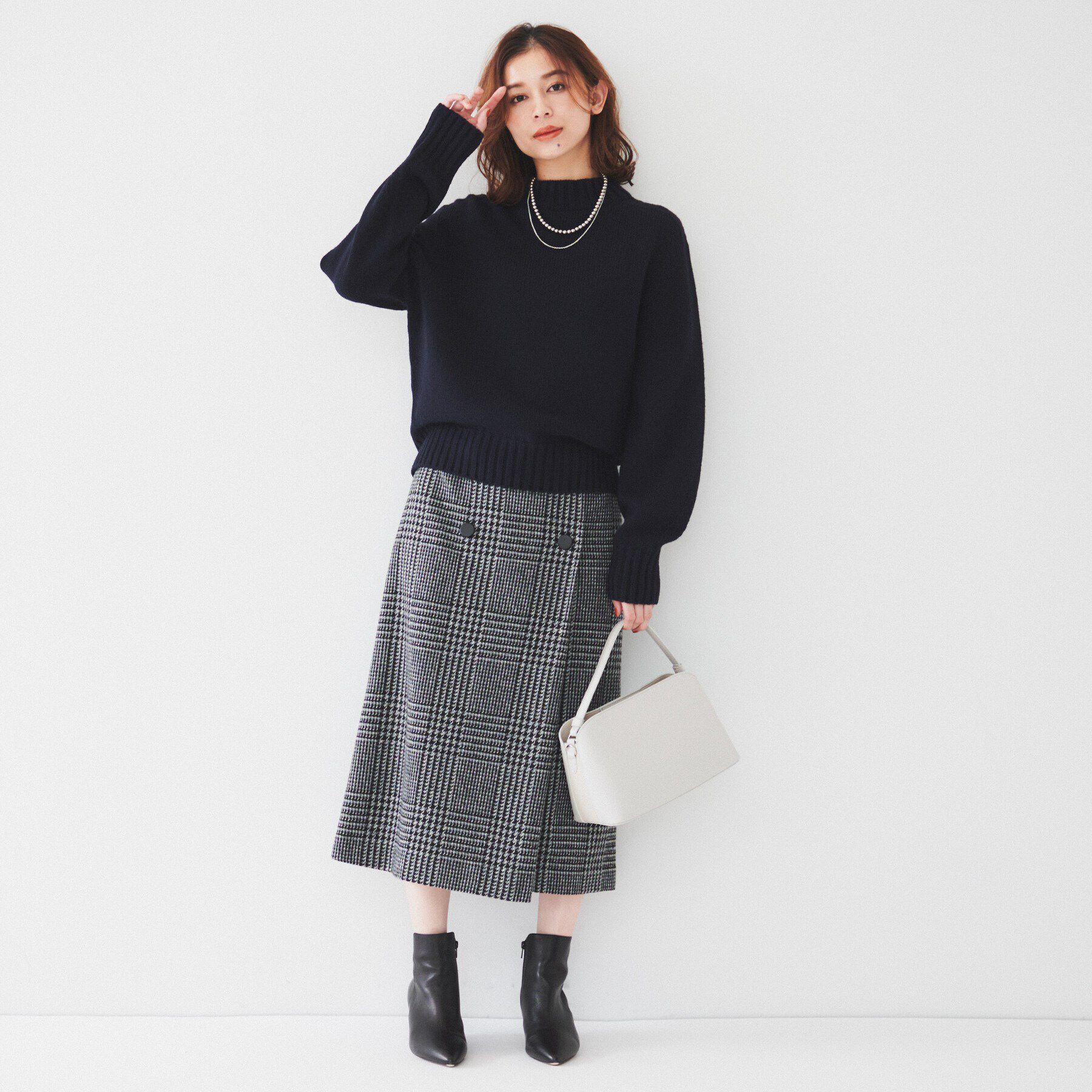 UNTITLED「【洗える】ミドルゲージ モックネックニット」|ニット・セーター|