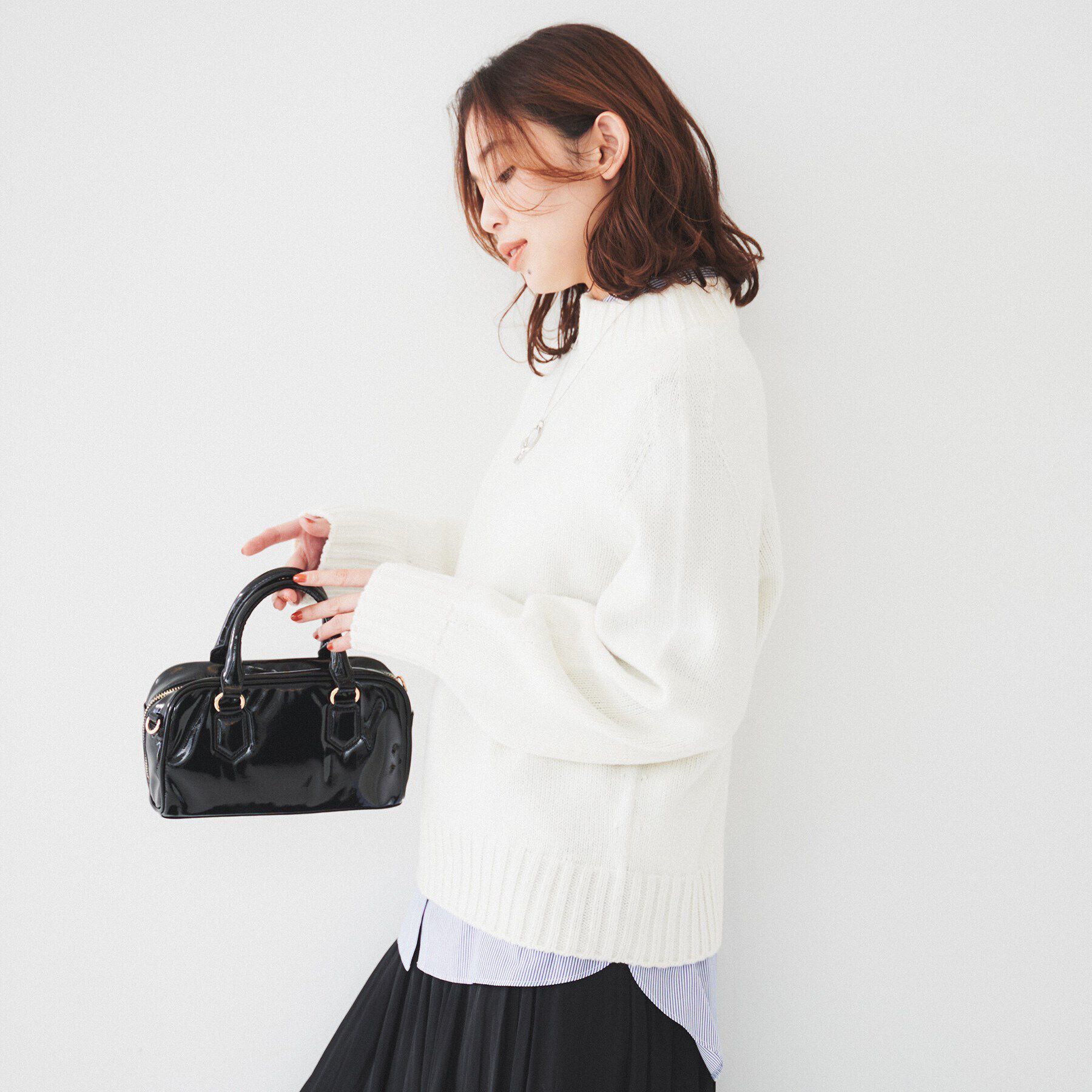 UNTITLED「【洗える】ミドルゲージ モックネックニット」|ニット・セーター|