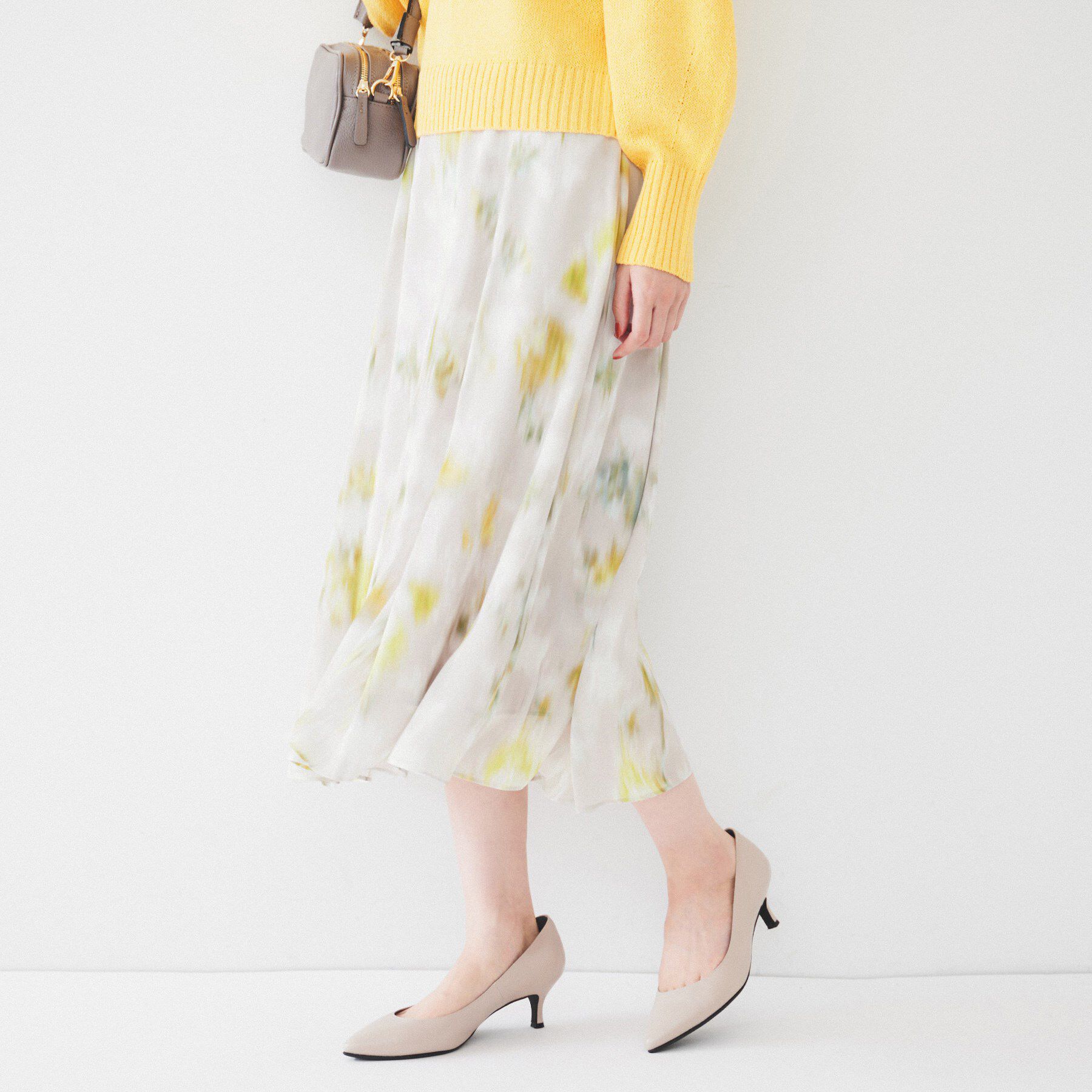 UNTITLED「【後ろウエストゴム/花柄】ぼかしフラワー プリントスカート」|スカート|