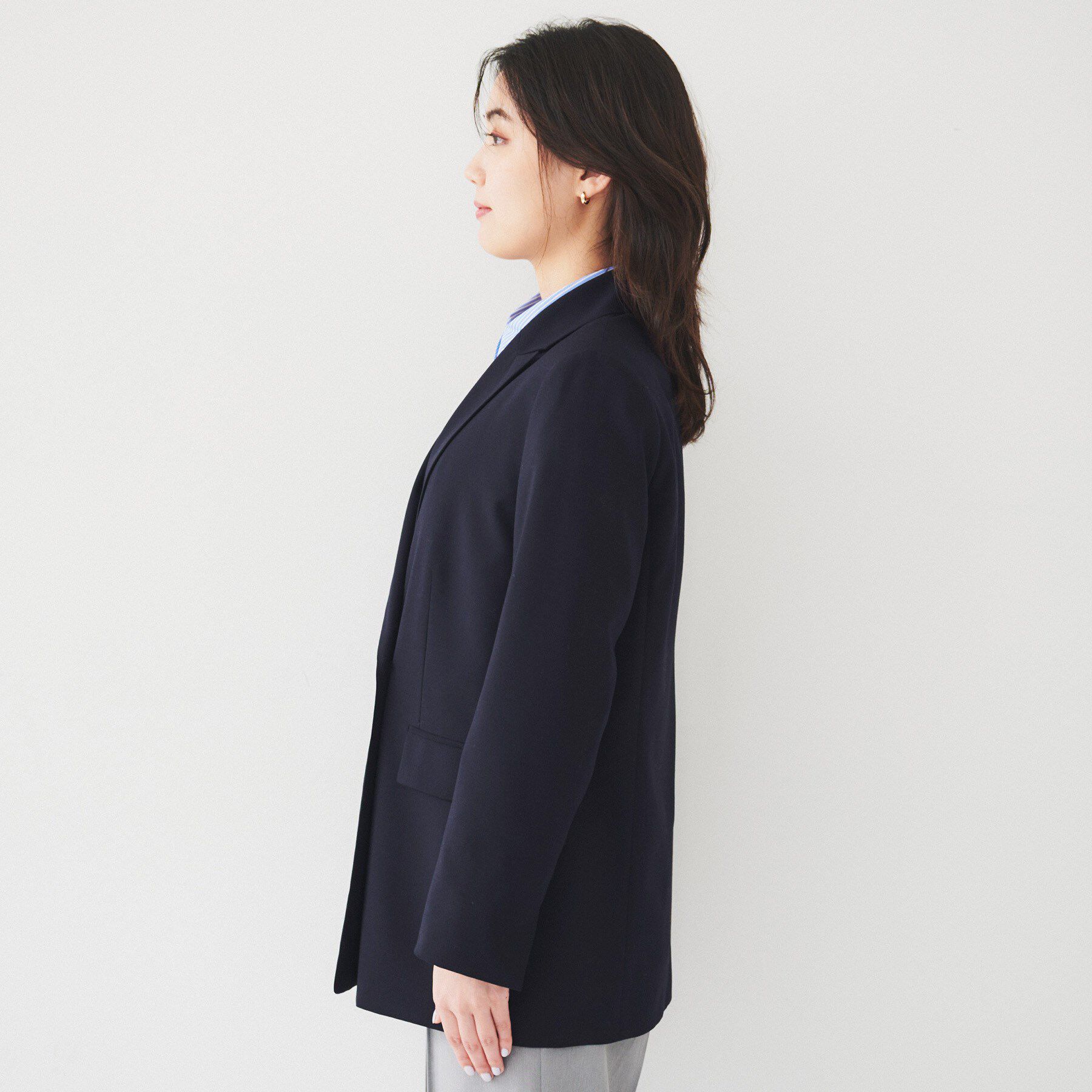 UNTITLED「【通勤/春の軽羽織り】サマーウール調 ダブルブレストジャケット」|テーラードジャケット|