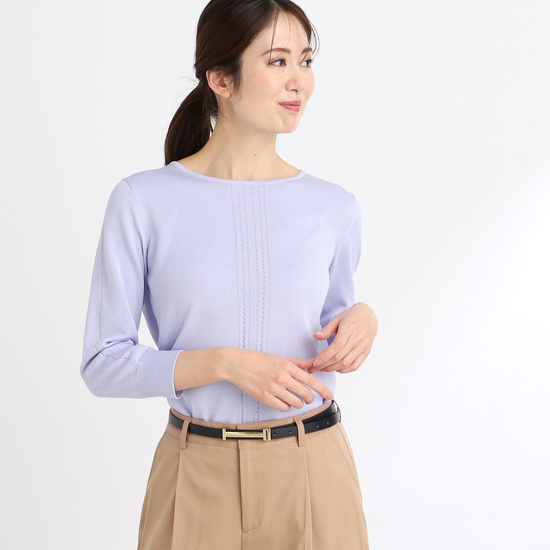 Reflect「【夏SALE／WEB限定カラーあり／アンサンブル可】プルオーバーニット」|ニット・セーター|ラベンダー(080)