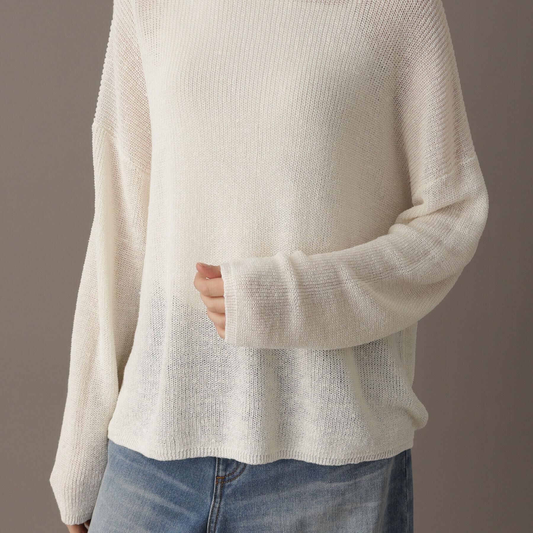 DRESSTERIOR「【洗える/薄手/清涼感】リネンブレンドプルオーバー」|ニット・セーター|