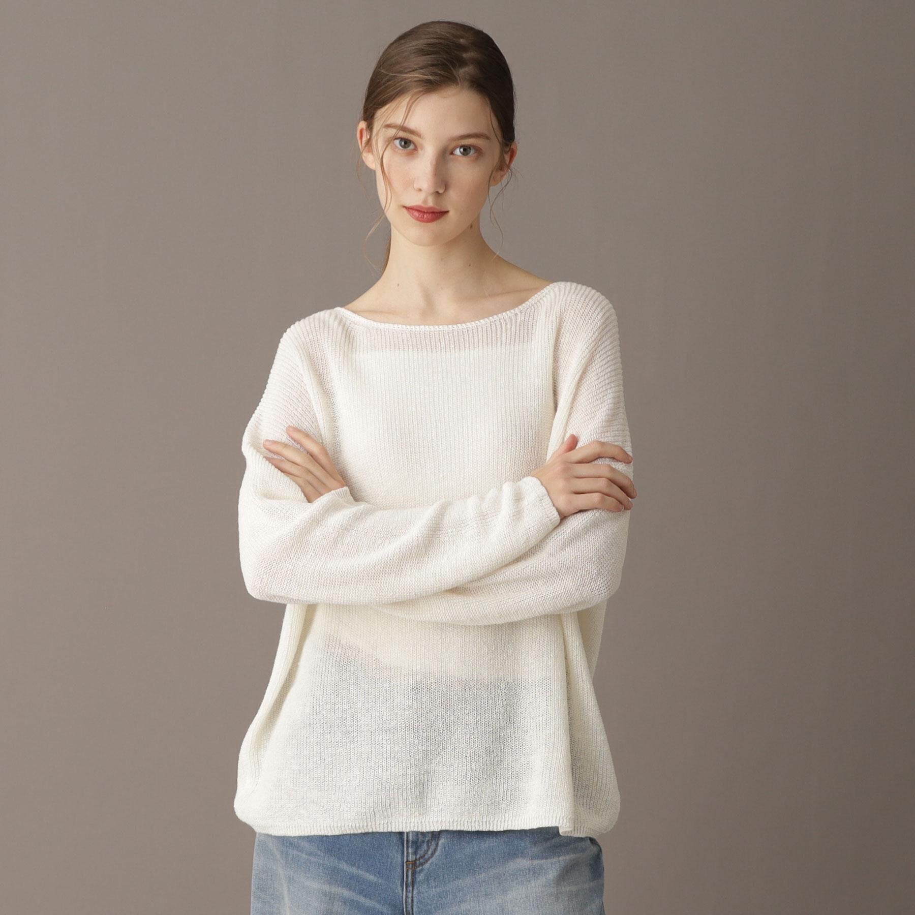 DRESSTERIOR「【洗える/薄手/清涼感】リネンブレンドプルオーバー」|ニット・セーター|