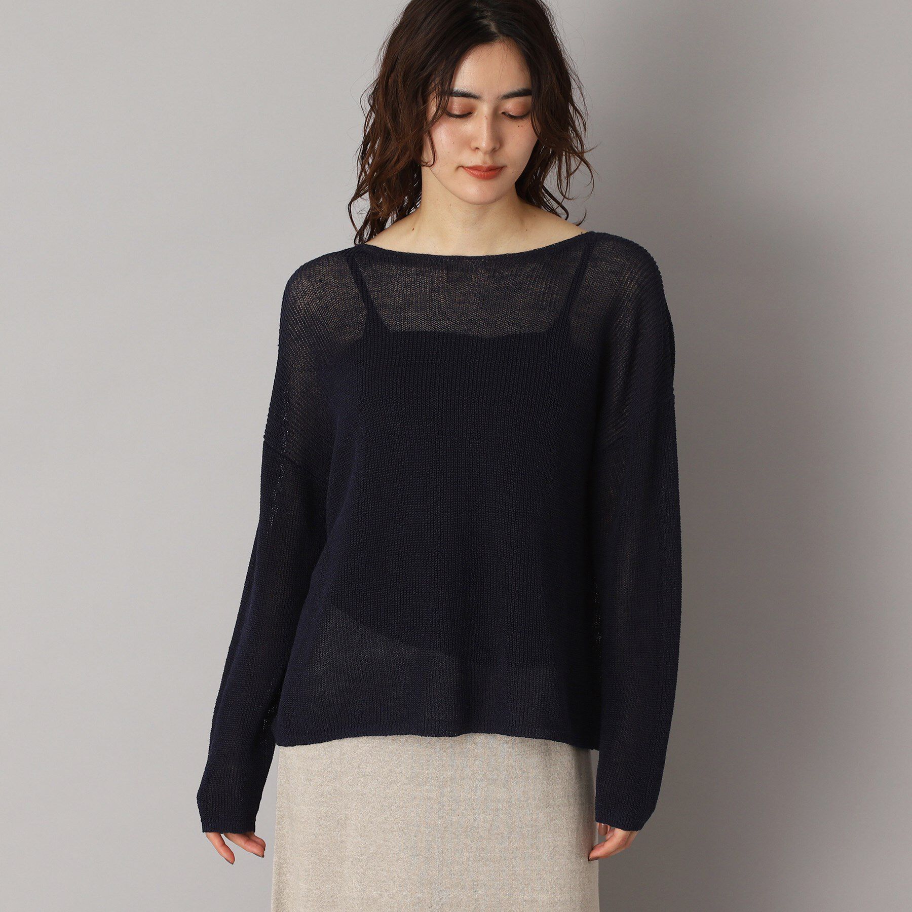 DRESSTERIOR「【洗える/薄手/清涼感】リネンブレンドプルオーバー」|ニット・セーター|