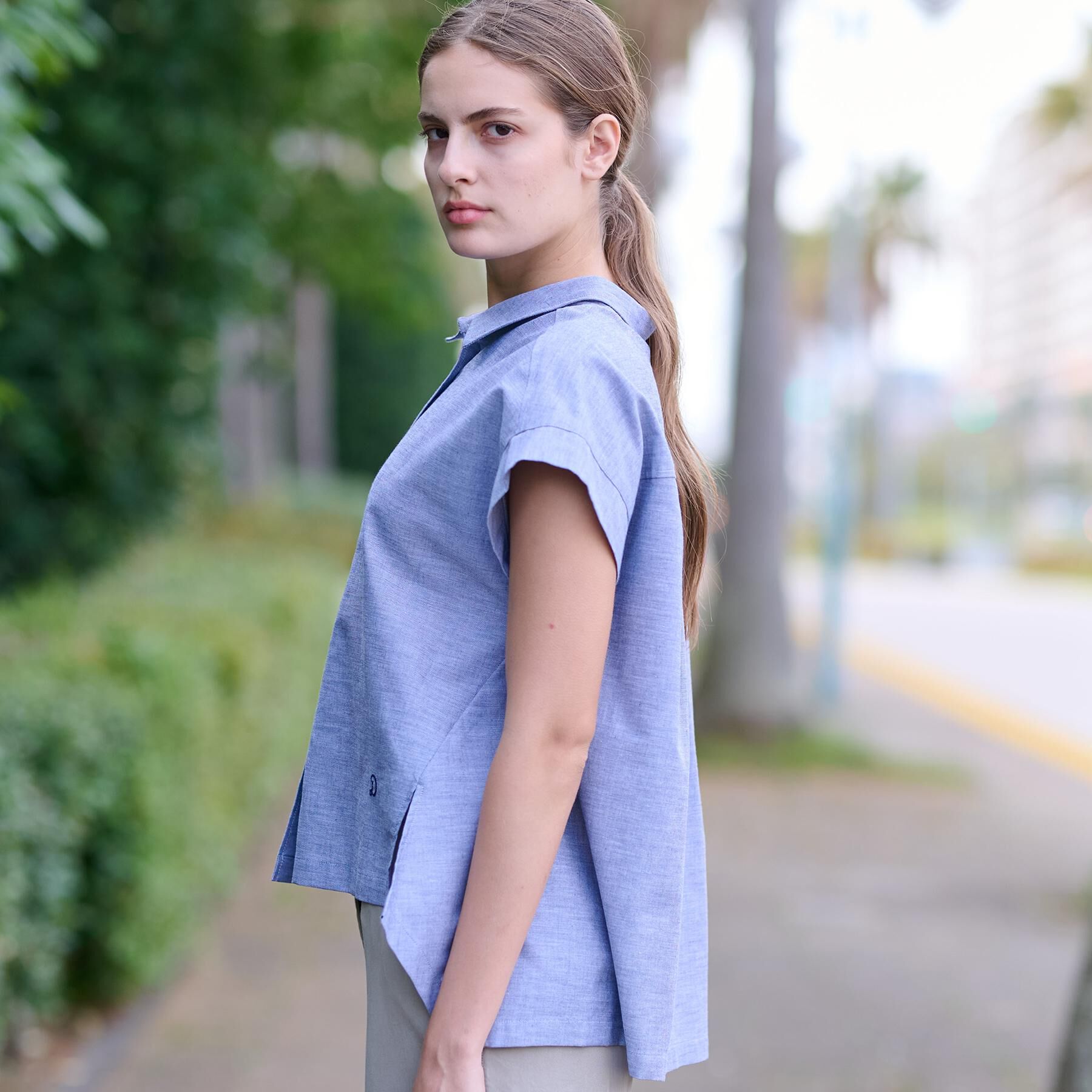 DRESSTERIOR「【日本製/コットン100％】バックフレアオックスシャツ」|シャツ・ブラウス|