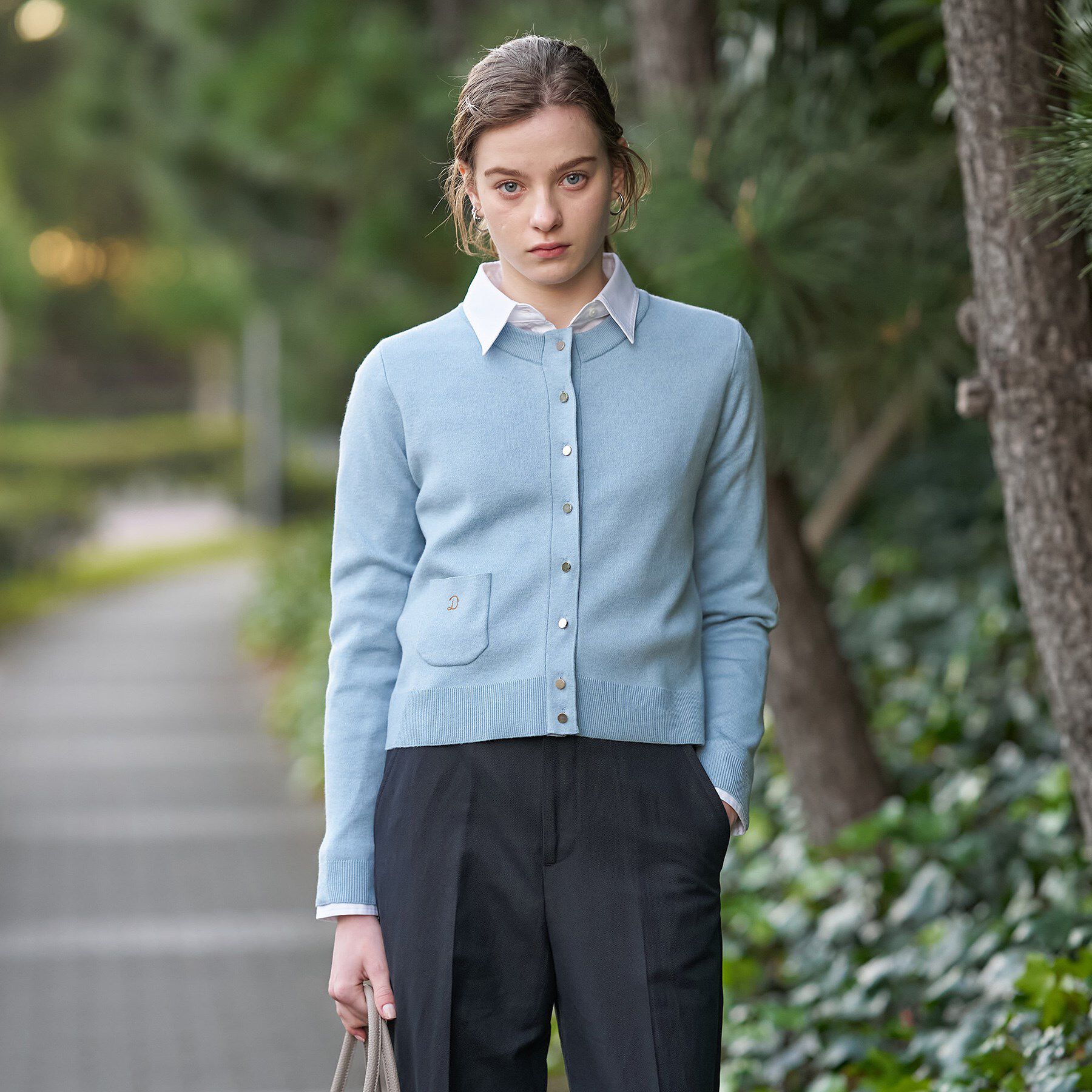 DRESSTERIOR「ウォッシャブルコットンカシミヤカーディガン」|カーディガン|サックスブルー(09