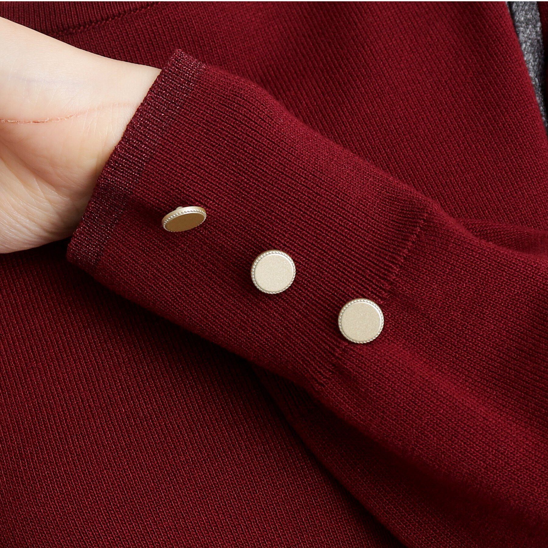 grove「袖ボタンクルーネックプルオーバー」|ニット・セーター|