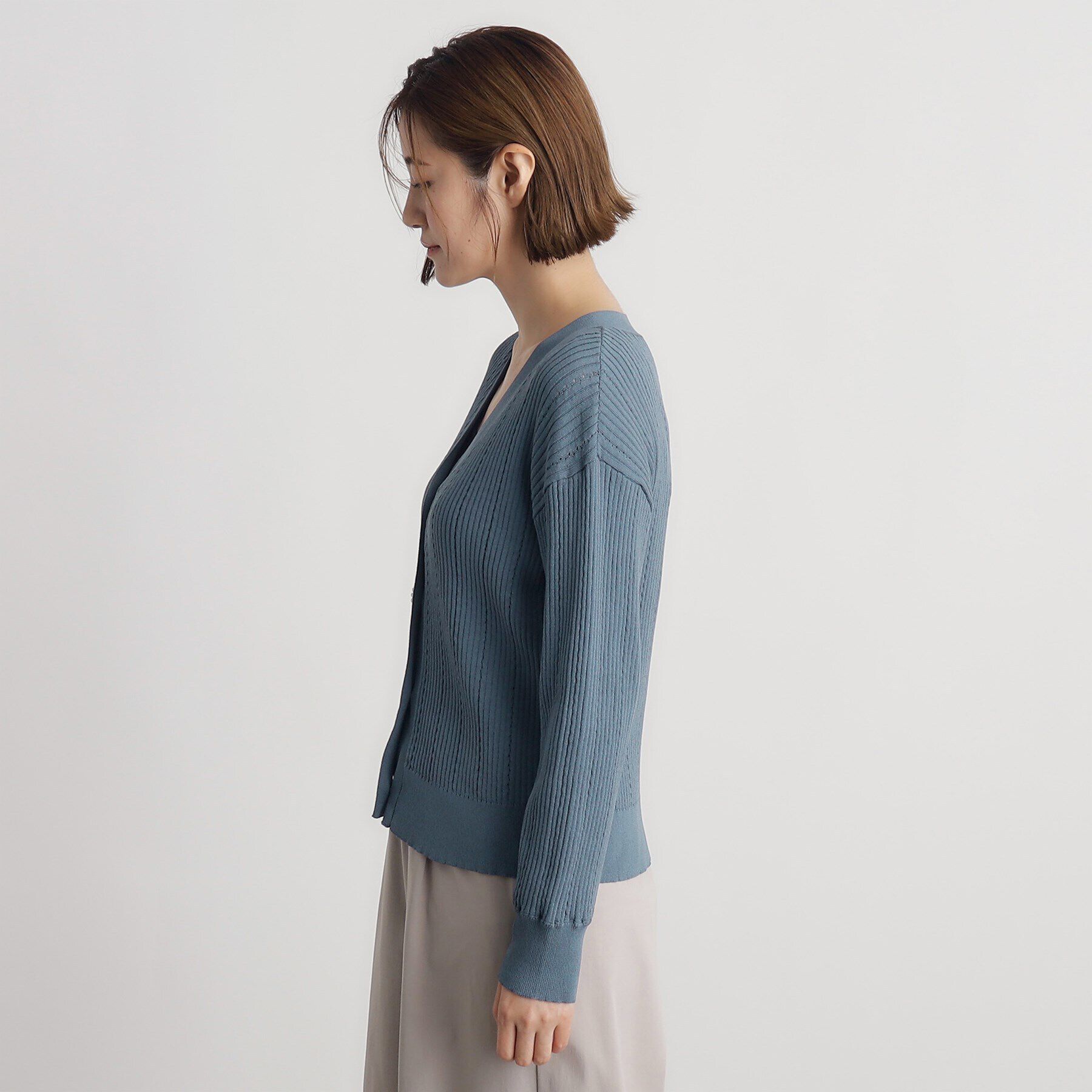 grove「多ボタン透かしニットカーディガン」|カーディガン|