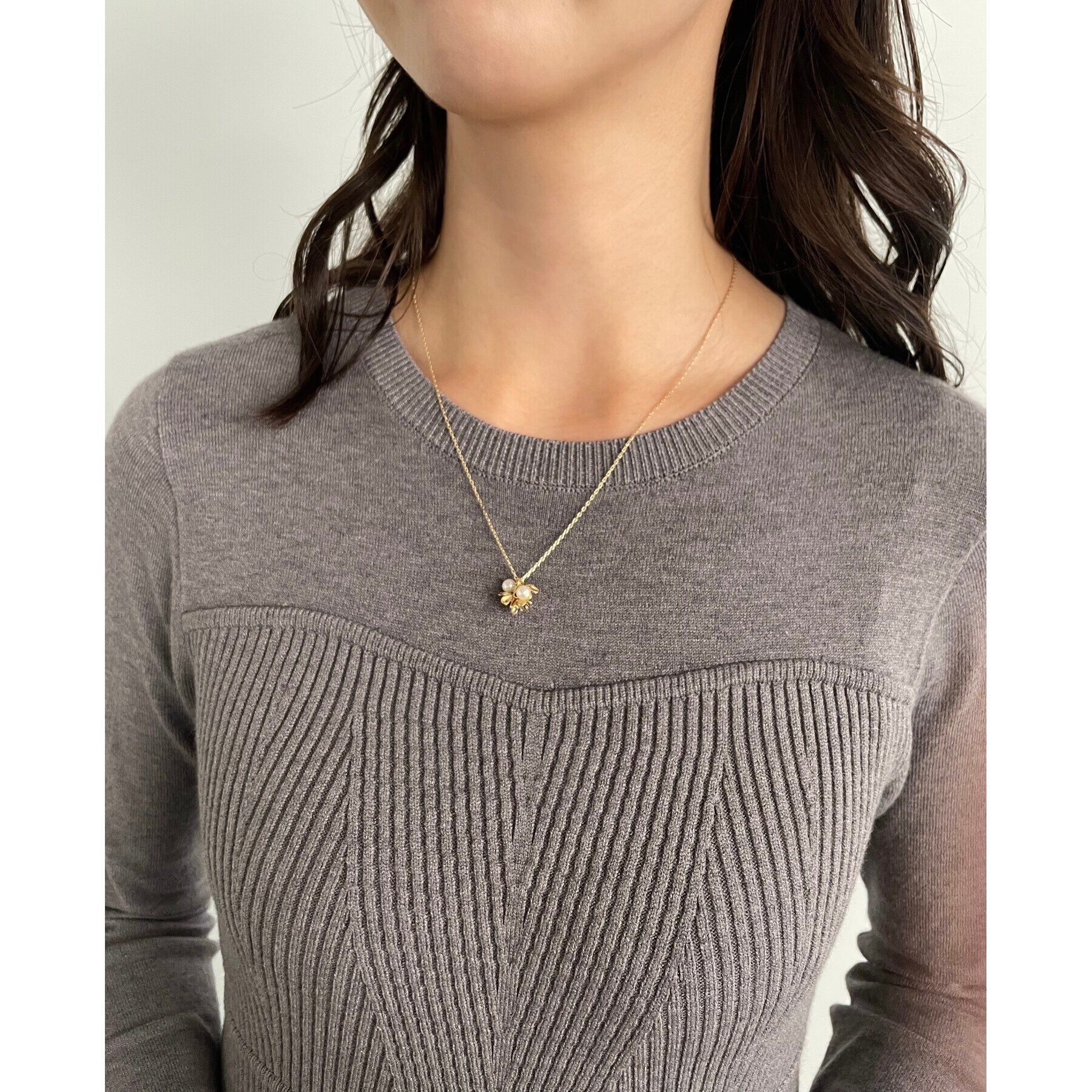 grove「メタルフラワービジューネックレス」|ネックレス|