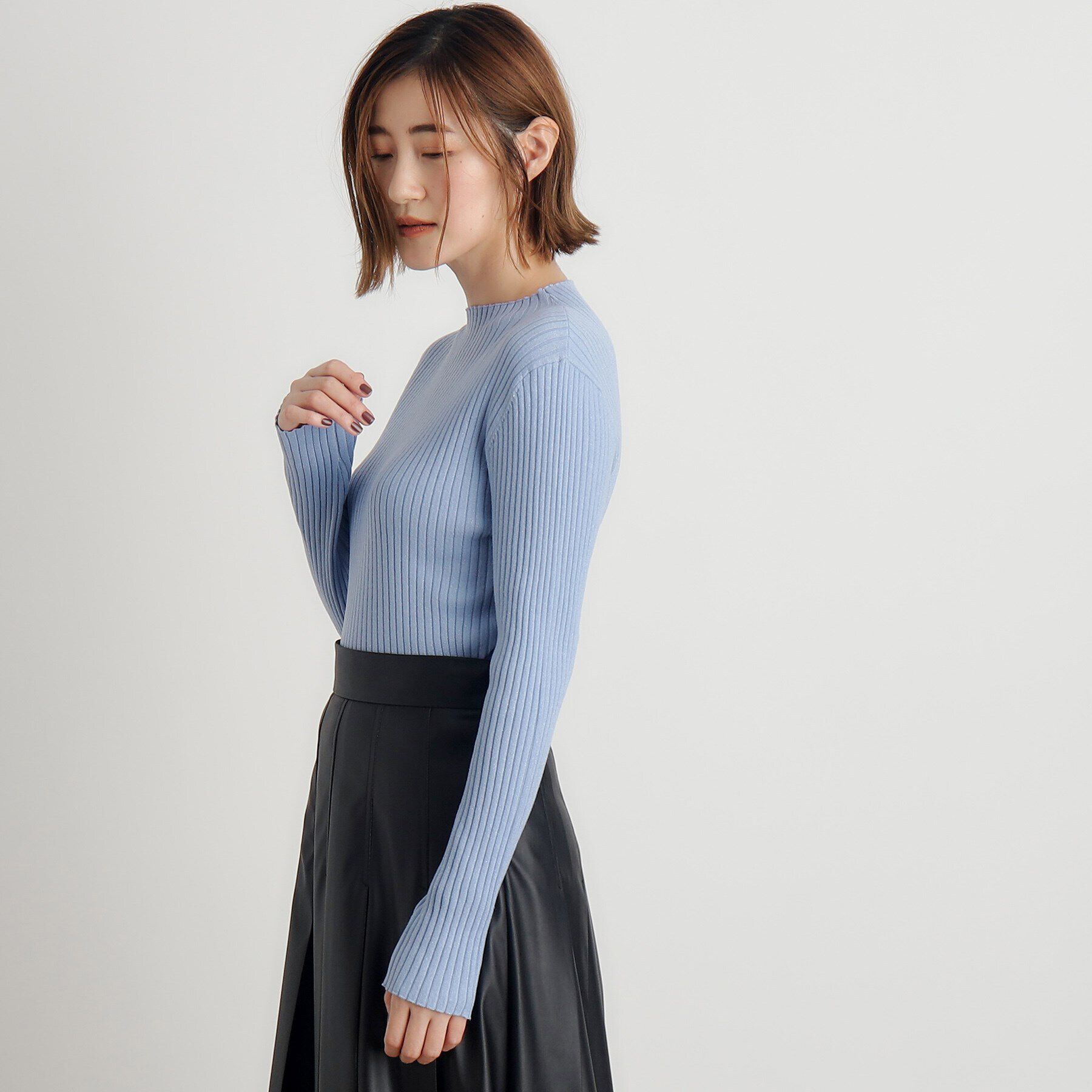 grove「バック釦ラメリブニットプルオーバー」|ニット・セーター|