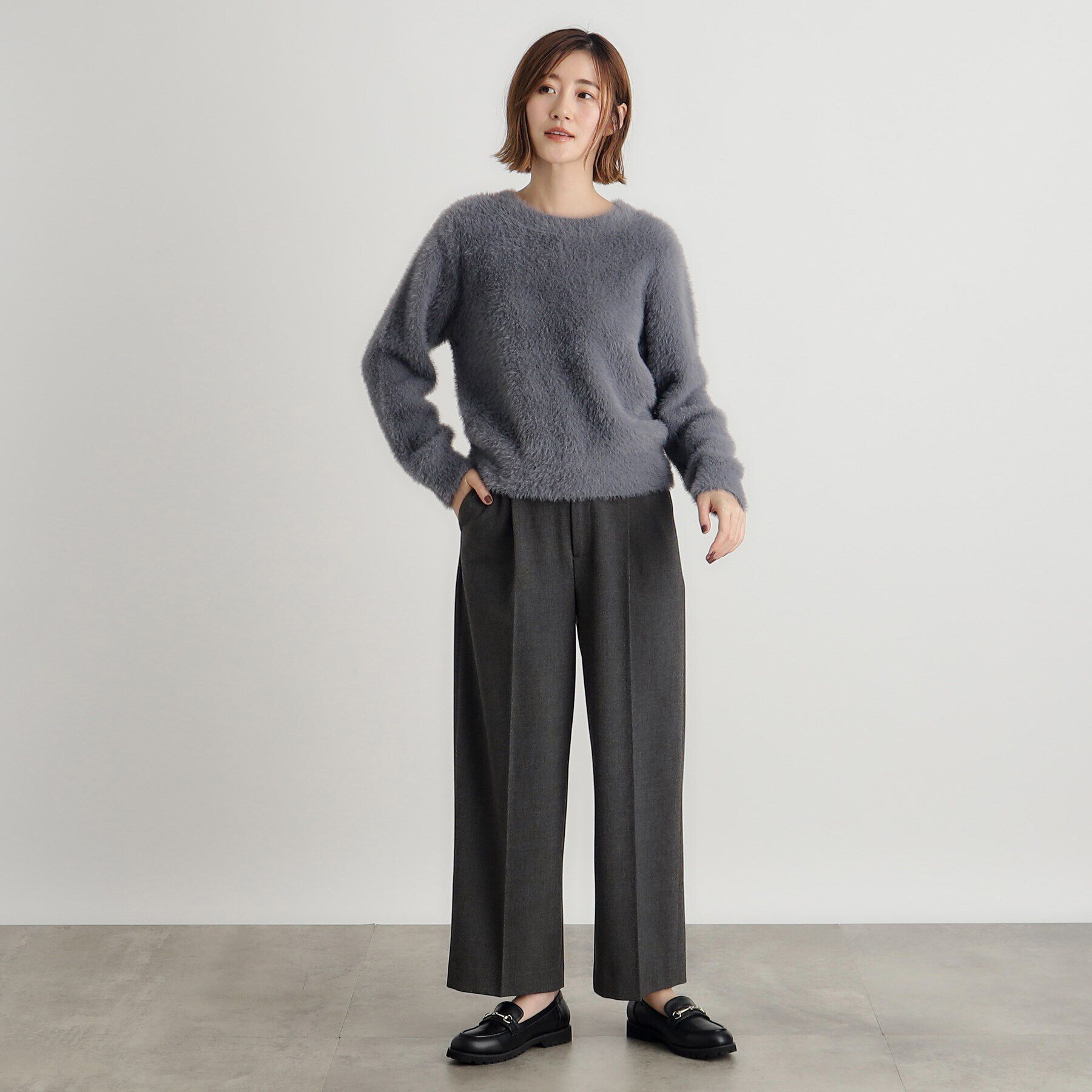 grove「シャークスキン裏起毛スラックスパンツ」|その他|