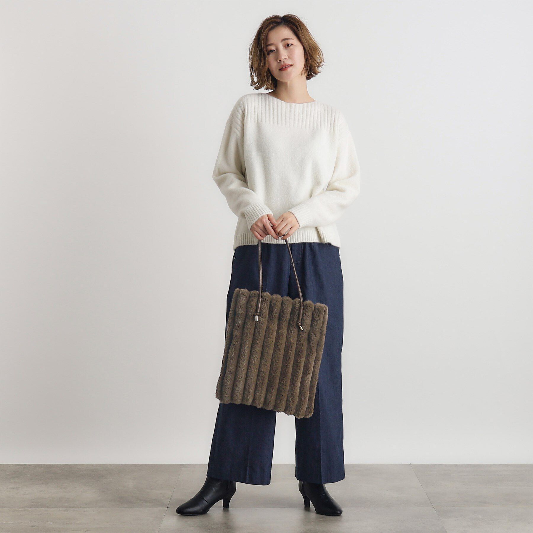 grove「【A4】ノットハンドルストライプエコファートート」|トートバッグ|