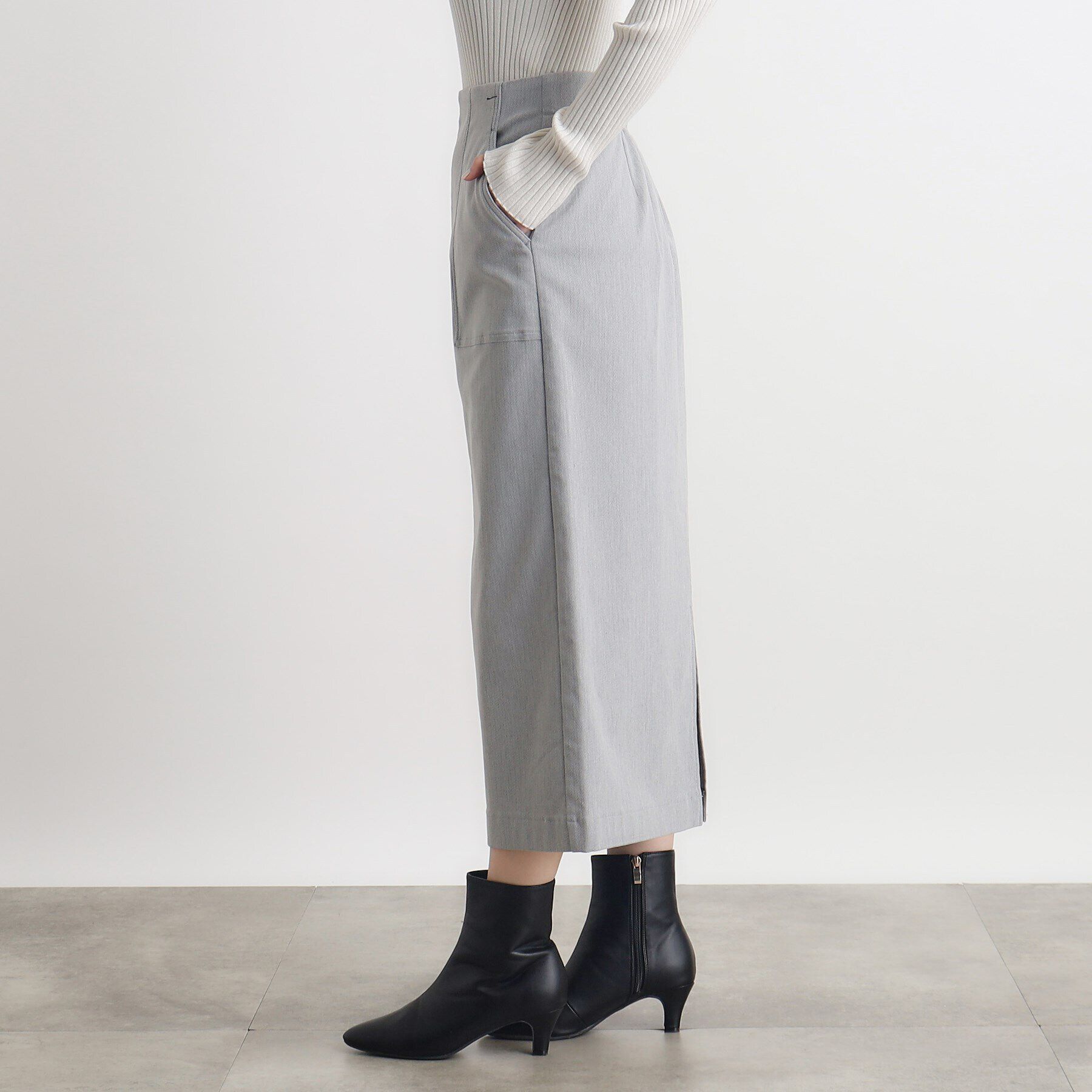 grove「裏起毛ハイパーヘリンボーンタイトスカート」|スカート|