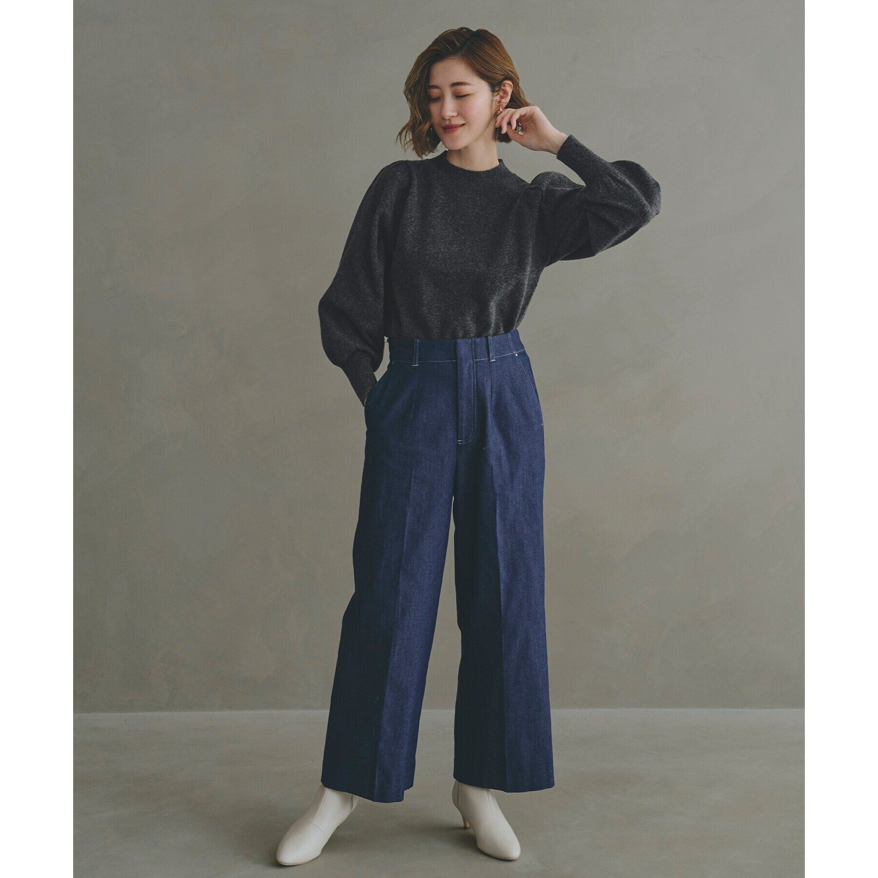 grove「ウールブレンドボリュームスリーブニット」|ニット・セーター|