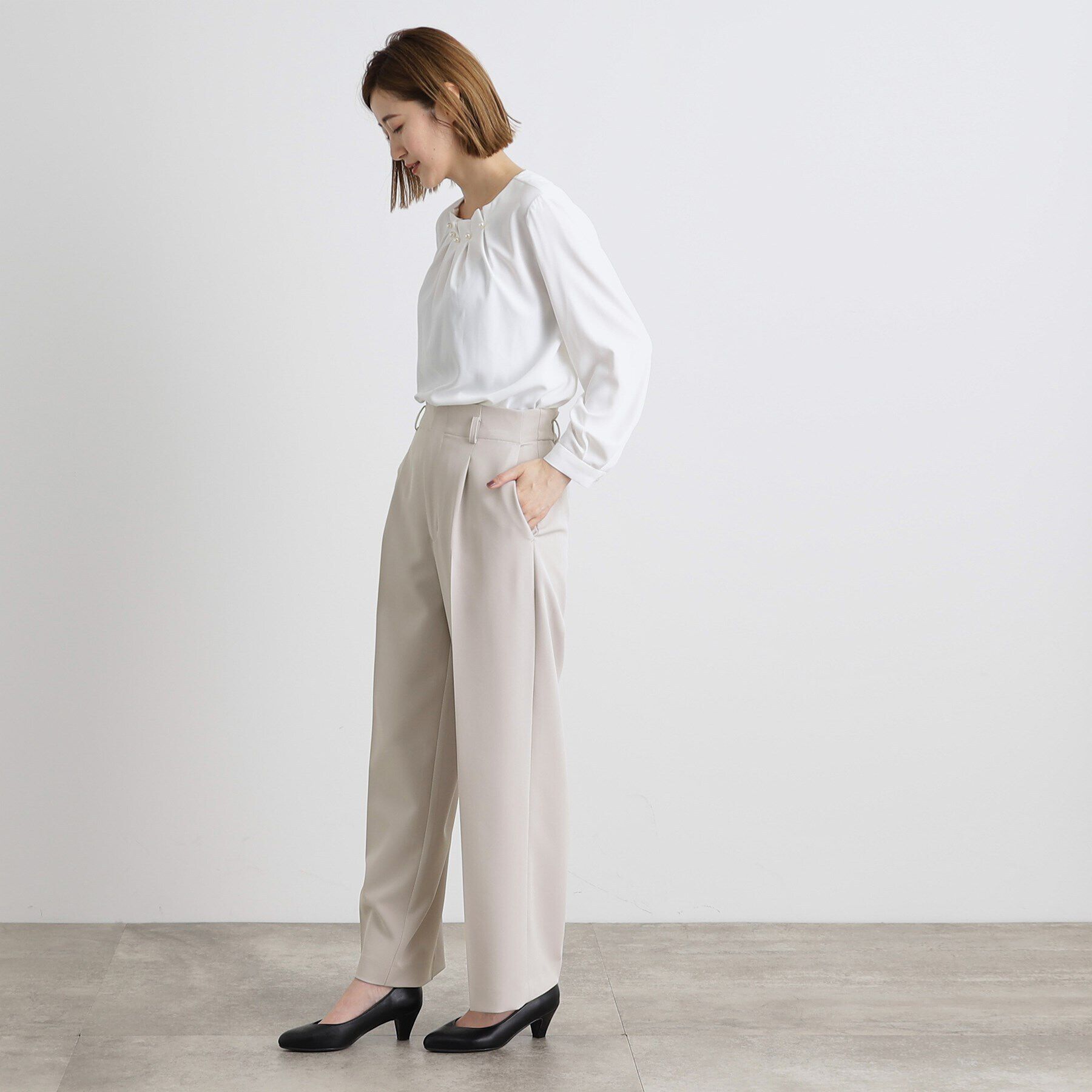 grove「【洗える】しなやかストレッチワイドパンツ」|その他|