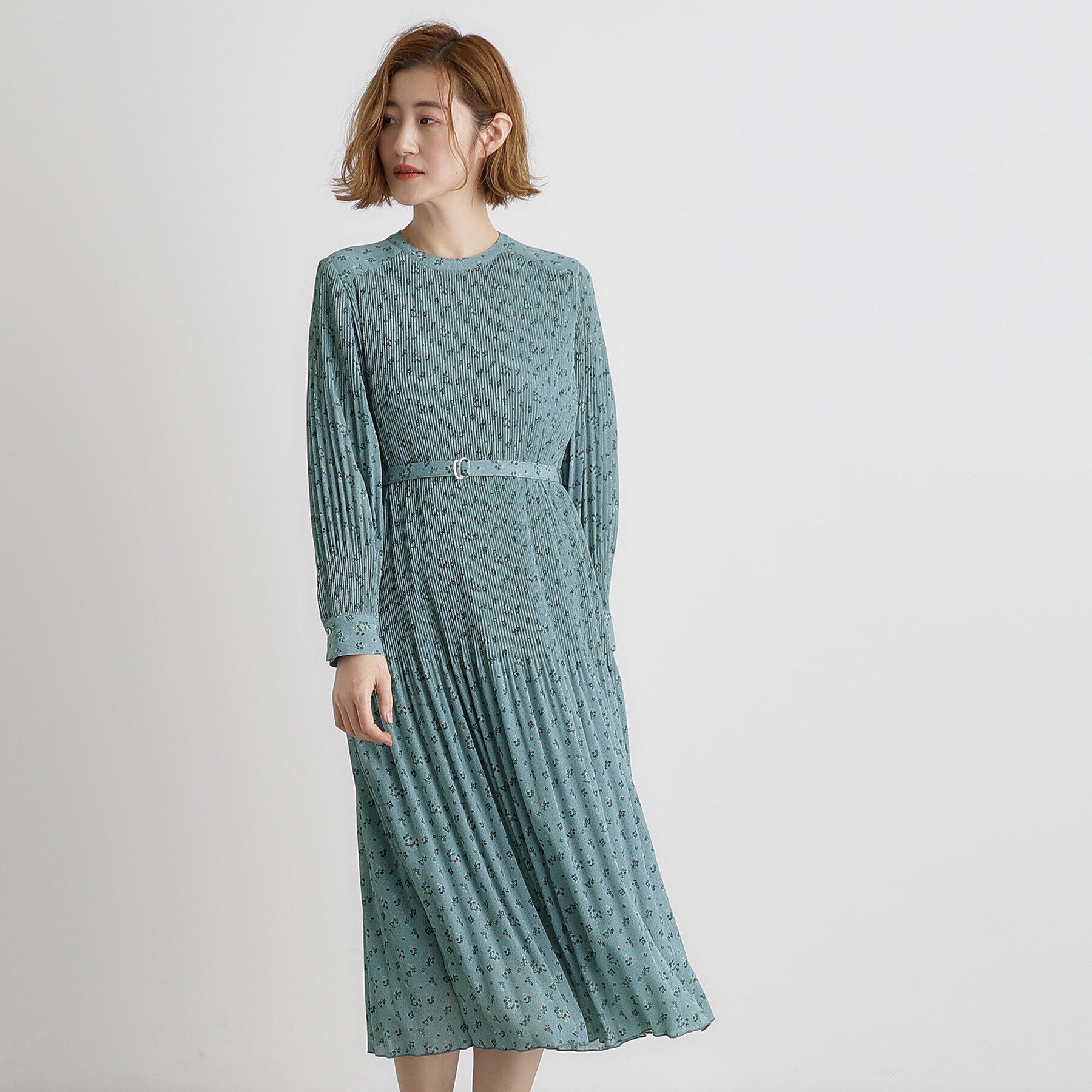 grove「プリーツナローフレアワンピース」|ワンピース|