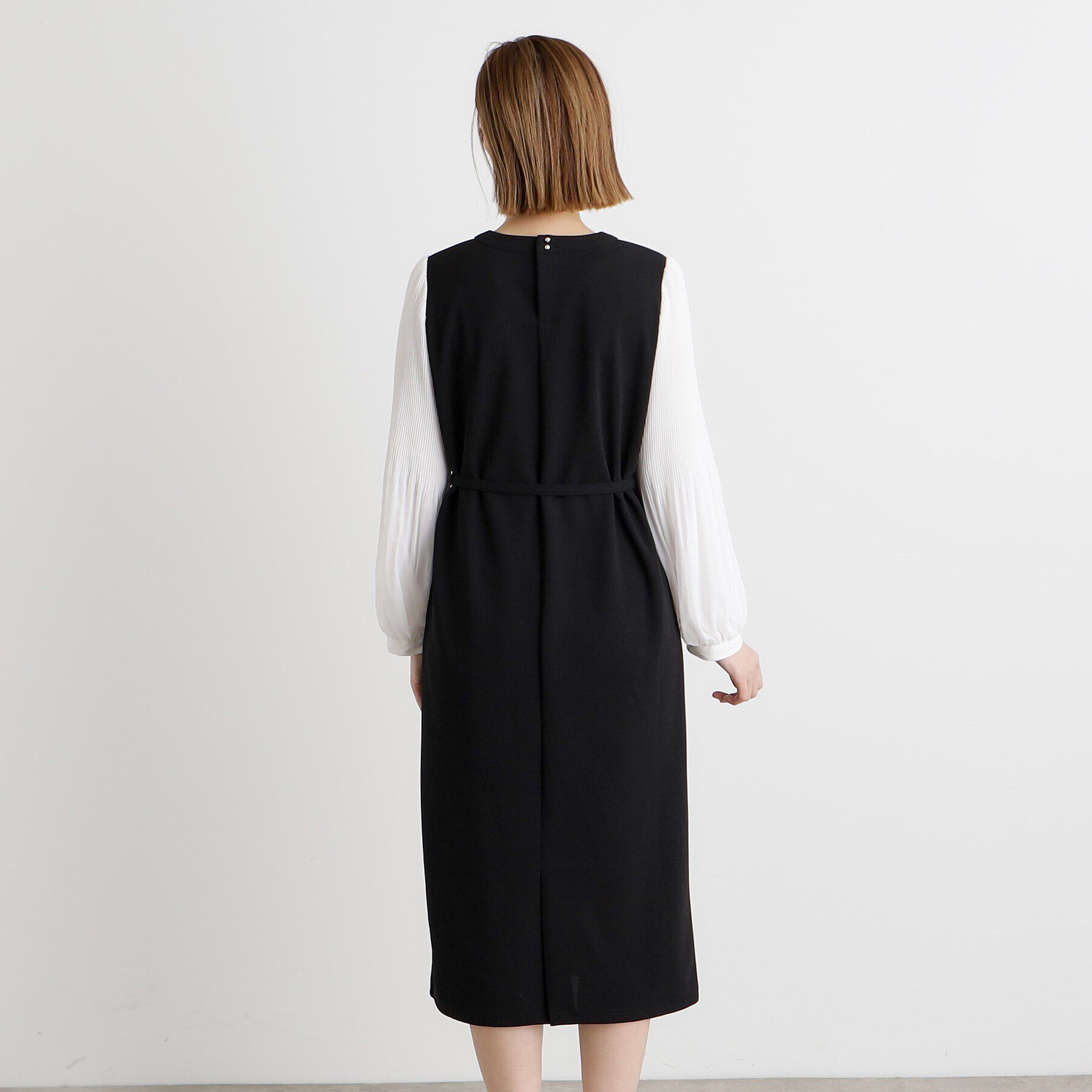 grove「ベルト付き袖プリーツサックワンピース」|ワンピース|