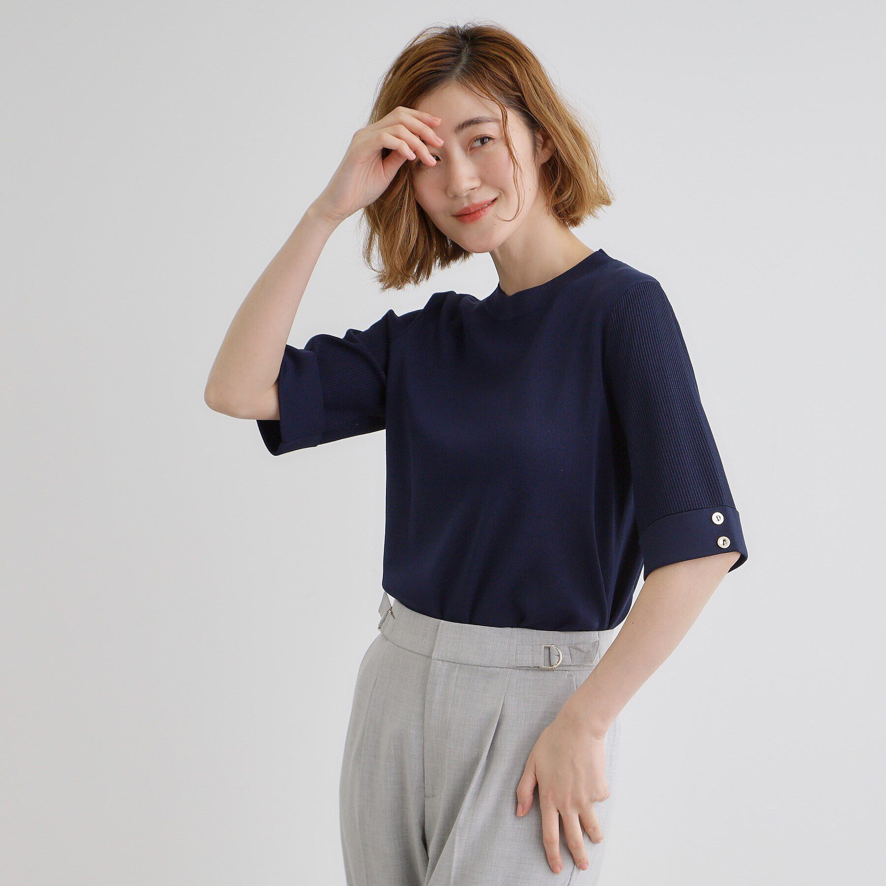 grove「【ひんやり多機能】やわらかドライタッチワイドスリーブプルオーバー」|ニット・セーター|