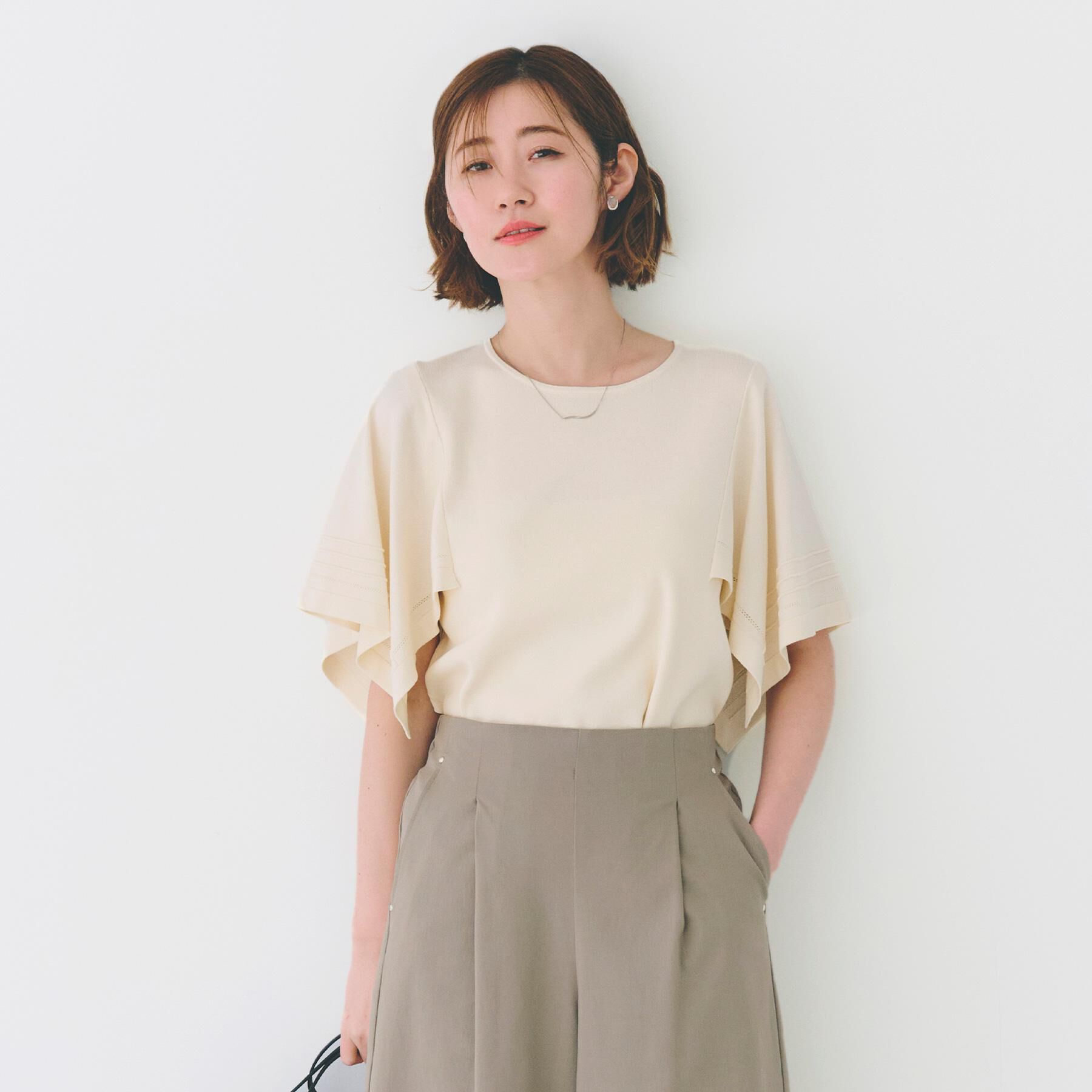 grove「ハンカチスリーブニットプルオーバー」|ニット・セーター|オフホワイト(003