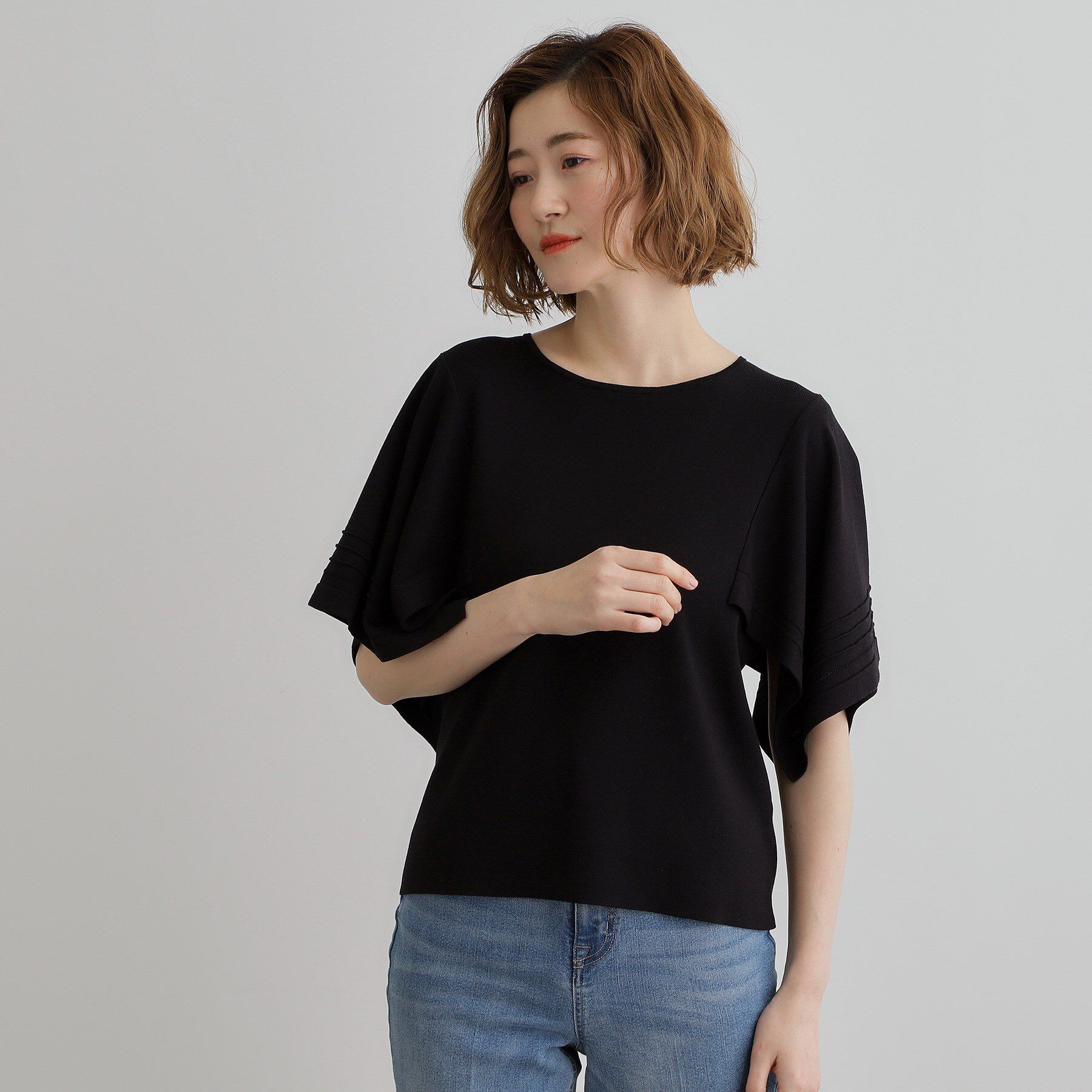 grove「ハンカチスリーブニットプルオーバー」|ニット・セーター|