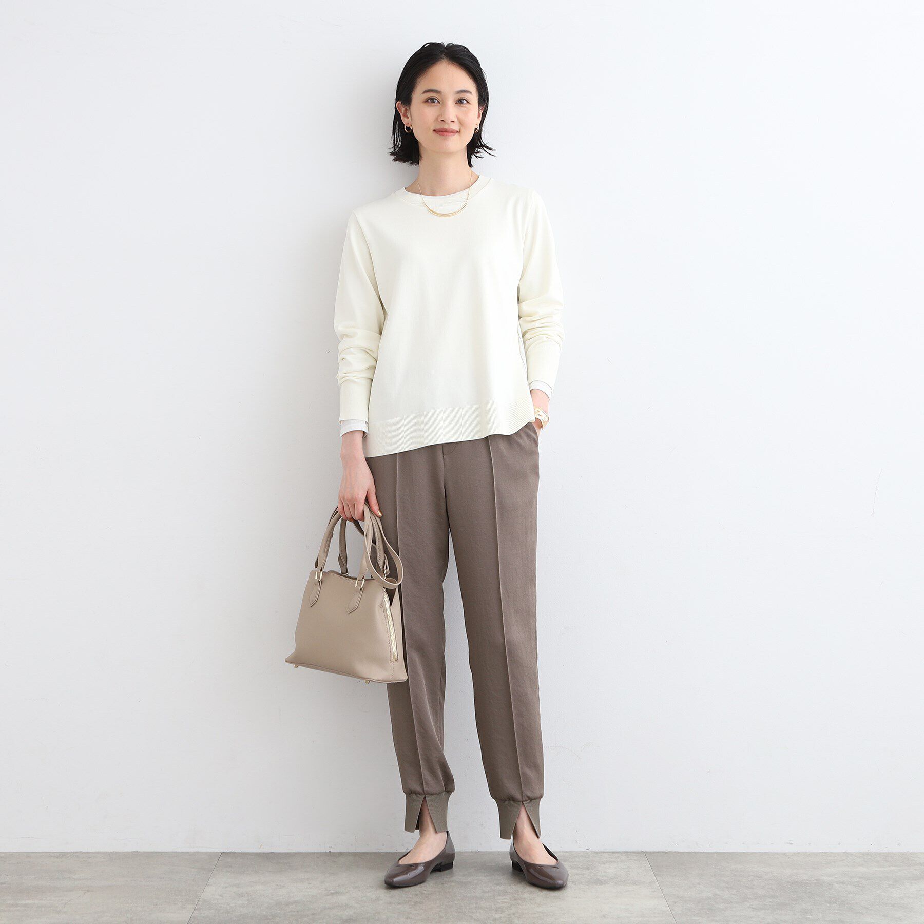 INDIVI「【洗える／バックシャン】ストライプ柄コンビニット」|ニット・セーター|