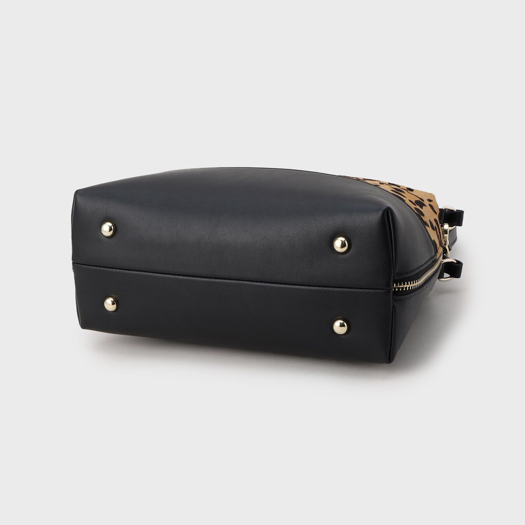 INDIVI「【2WAY】本革ミックス ブロックボストンミドルバッグ」|ボストンバッグ|