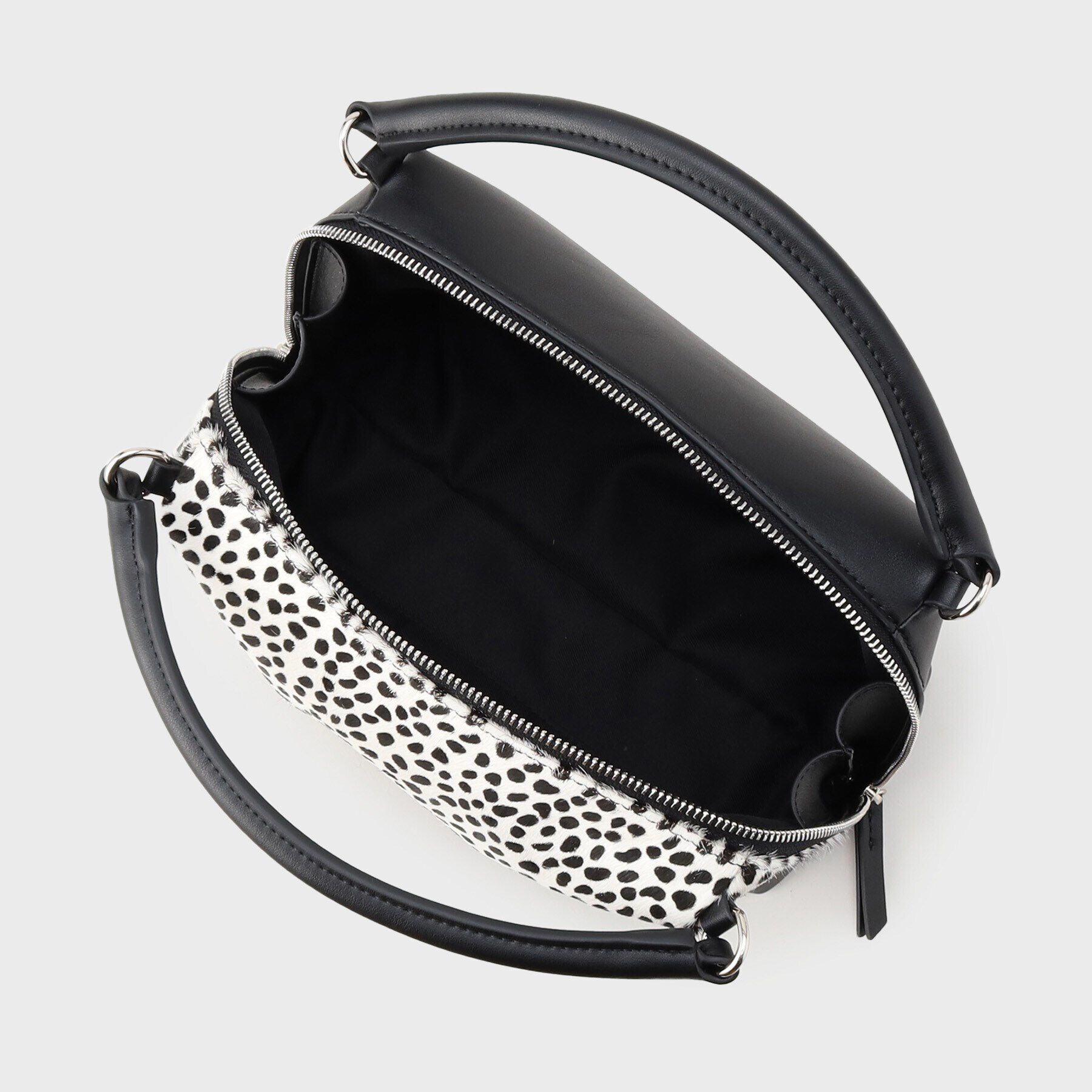 INDIVI「【2WAY】本革ミックス ブロックボストンミドルバッグ」|ボストンバッグ|