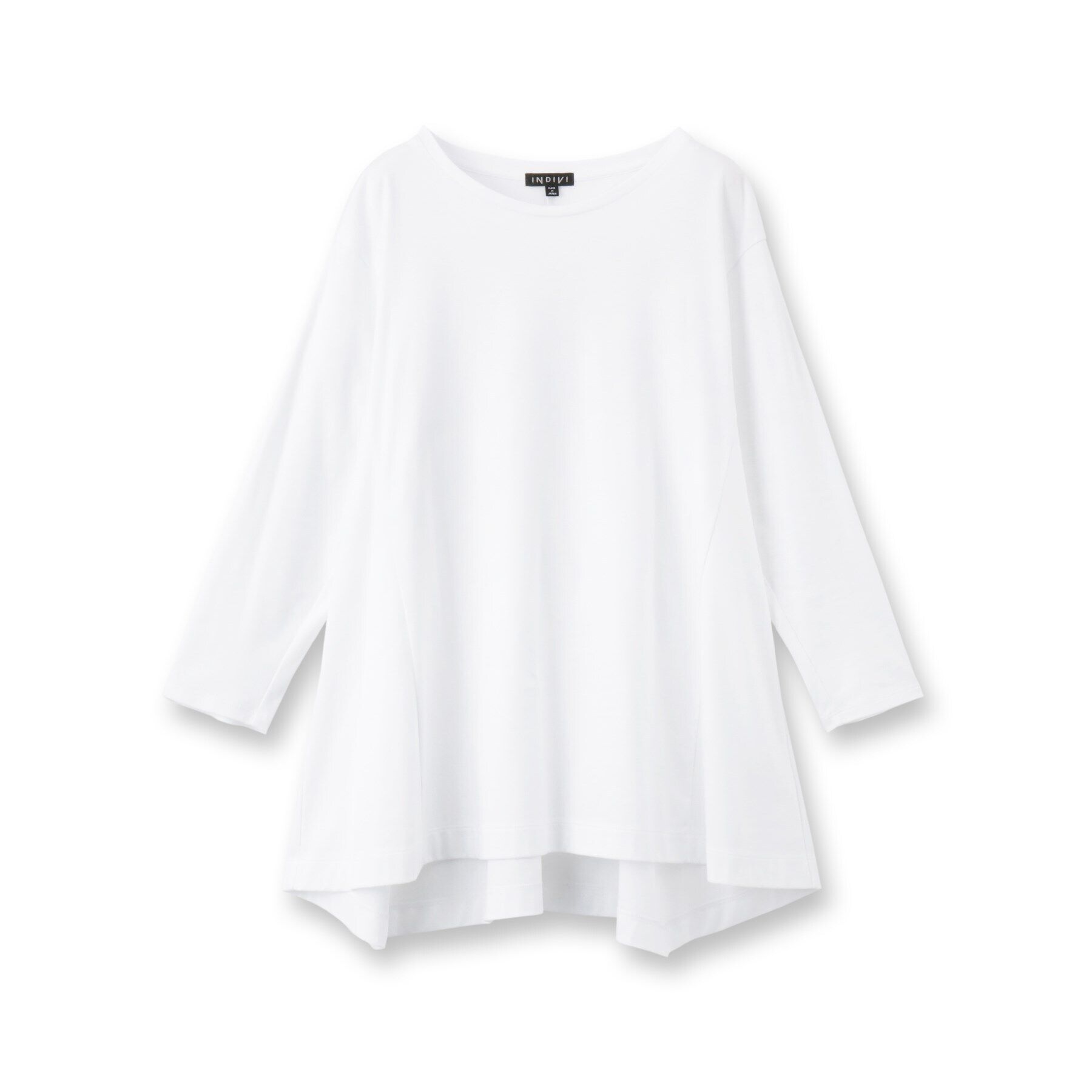 INDIVI「【洗える／キレイめ/日本製】バックフレア ロングTシャツ」|Tシャツ・カットソー|