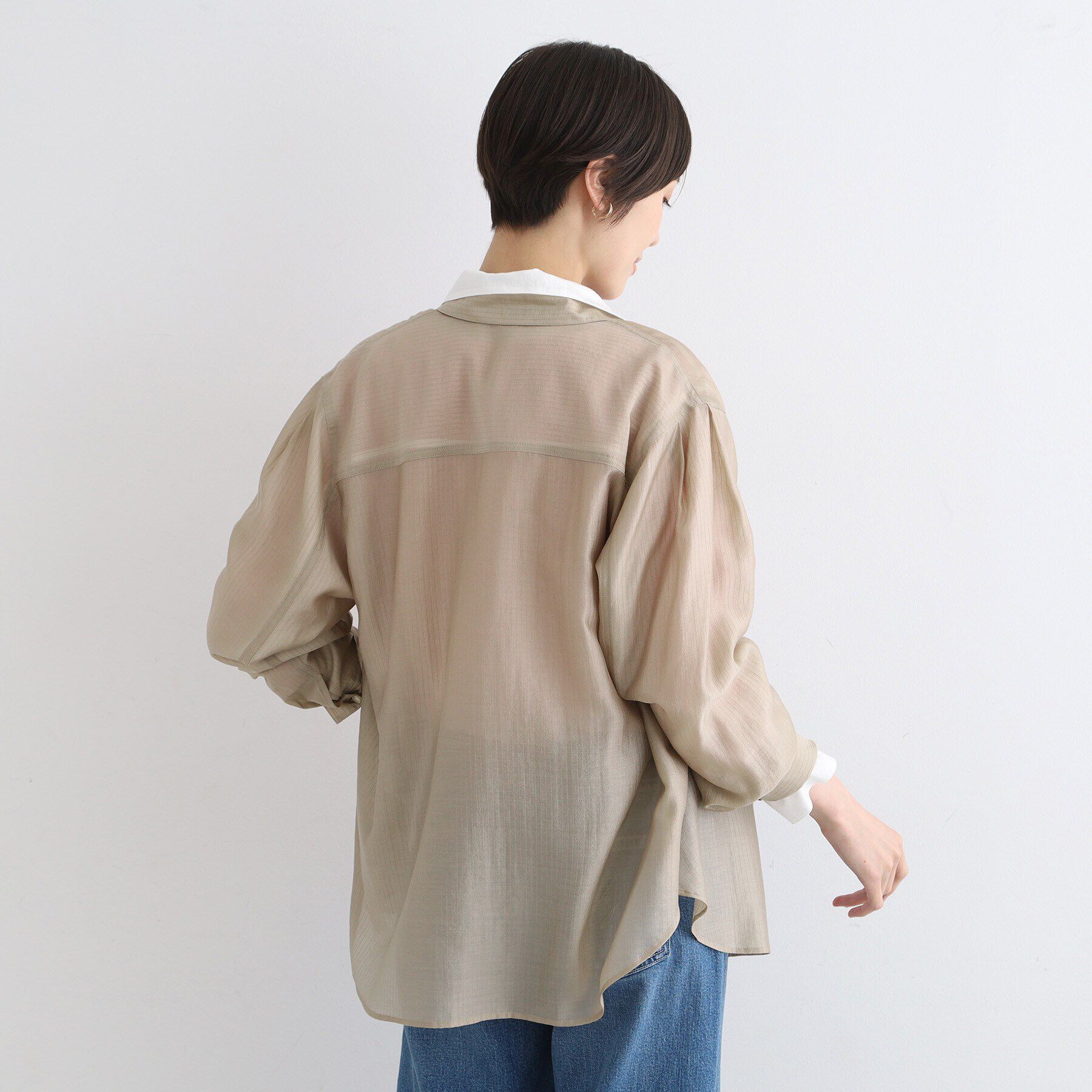 INDIVI「【洗える／シアー】モードストライプブラウス」|シャツ・ブラウス|