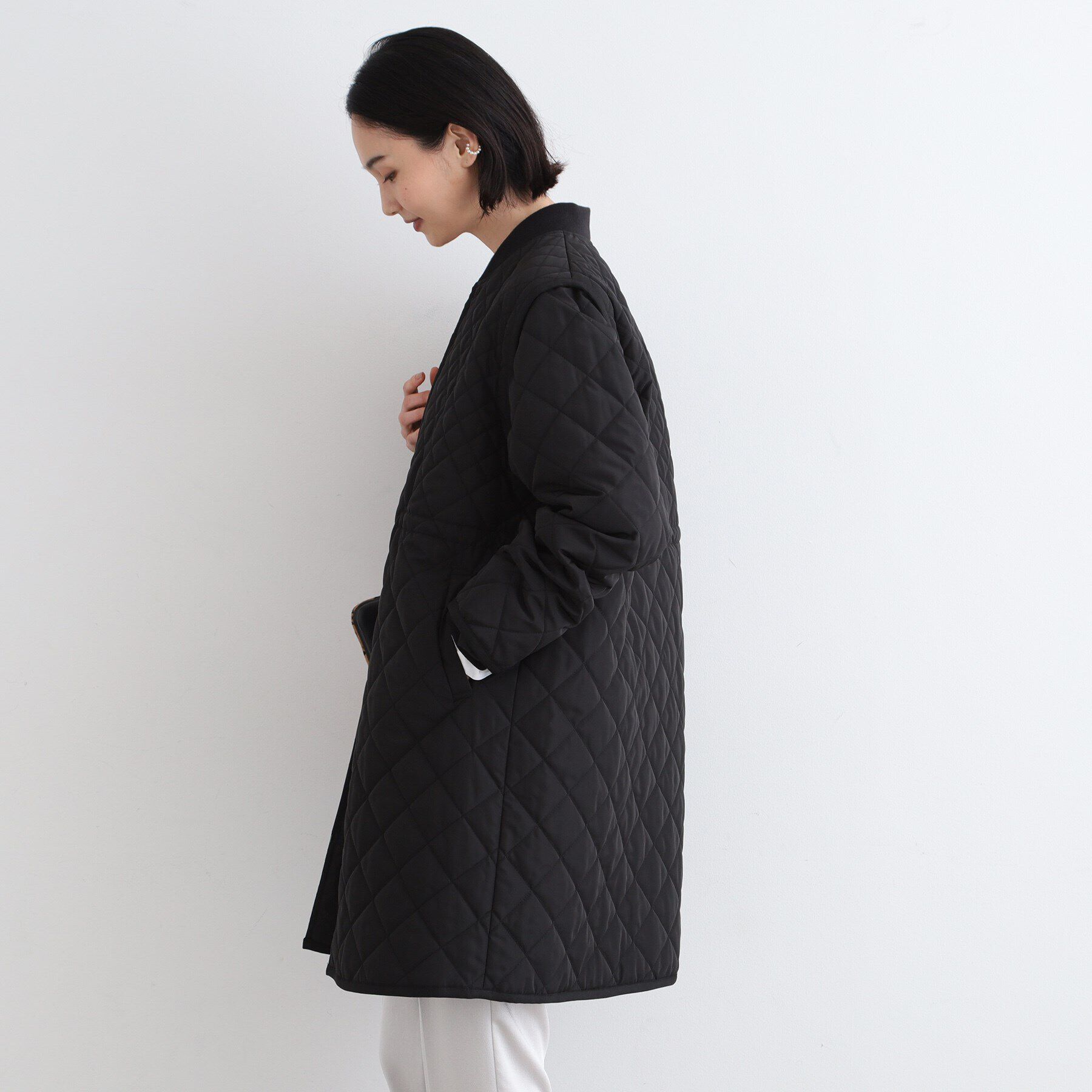 INDIVI「【2WAY/袖取り外し可能】グラデーションキルトロングコート」|ダウン|