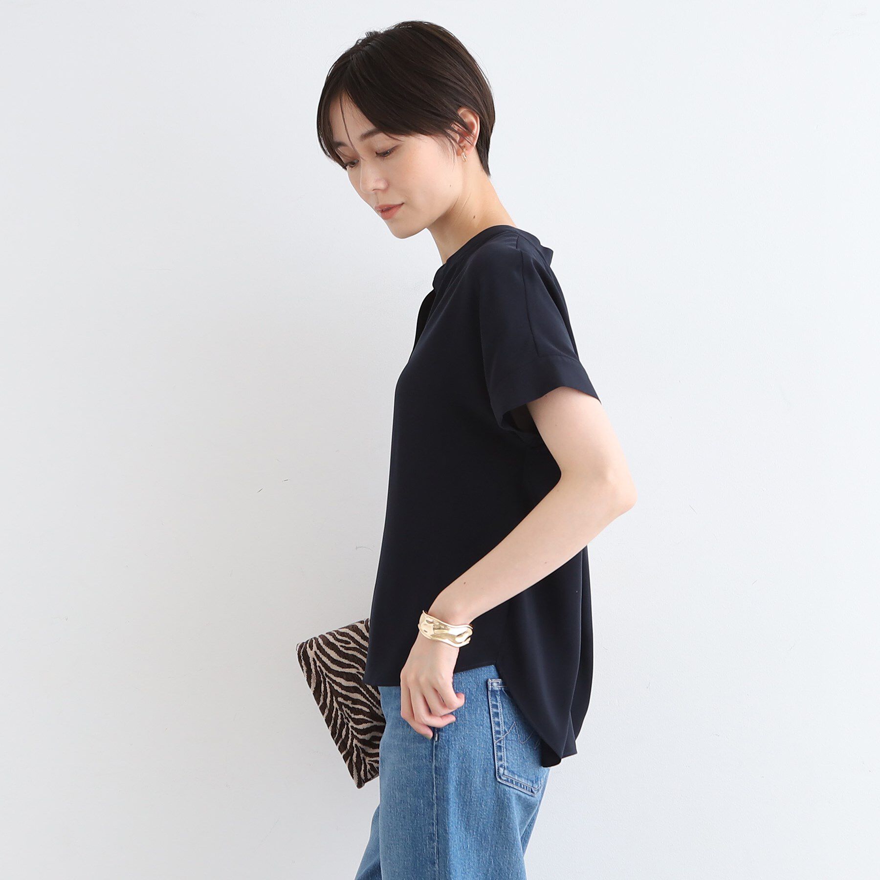 INDIVI「【洗える／SETUP可能】ドレーピースキッパーブラウス」|シャツ・ブラウス|