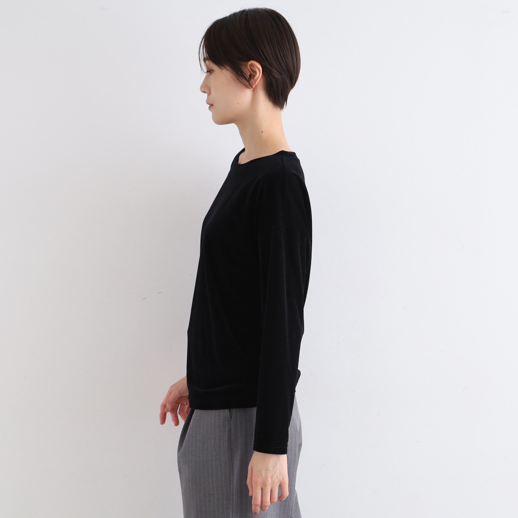 INDIVI「【洗える】コンパクトベロアカットソー」|Tシャツ・カットソー|