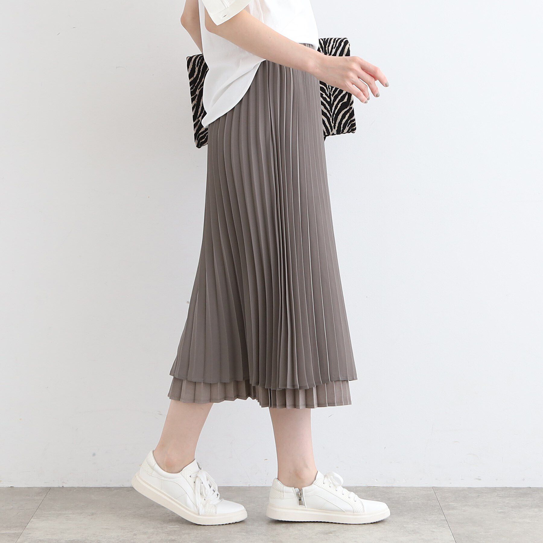 INDIVI「【洗える／リバーシブル】シフォンプリーツ スカート」|スカート|