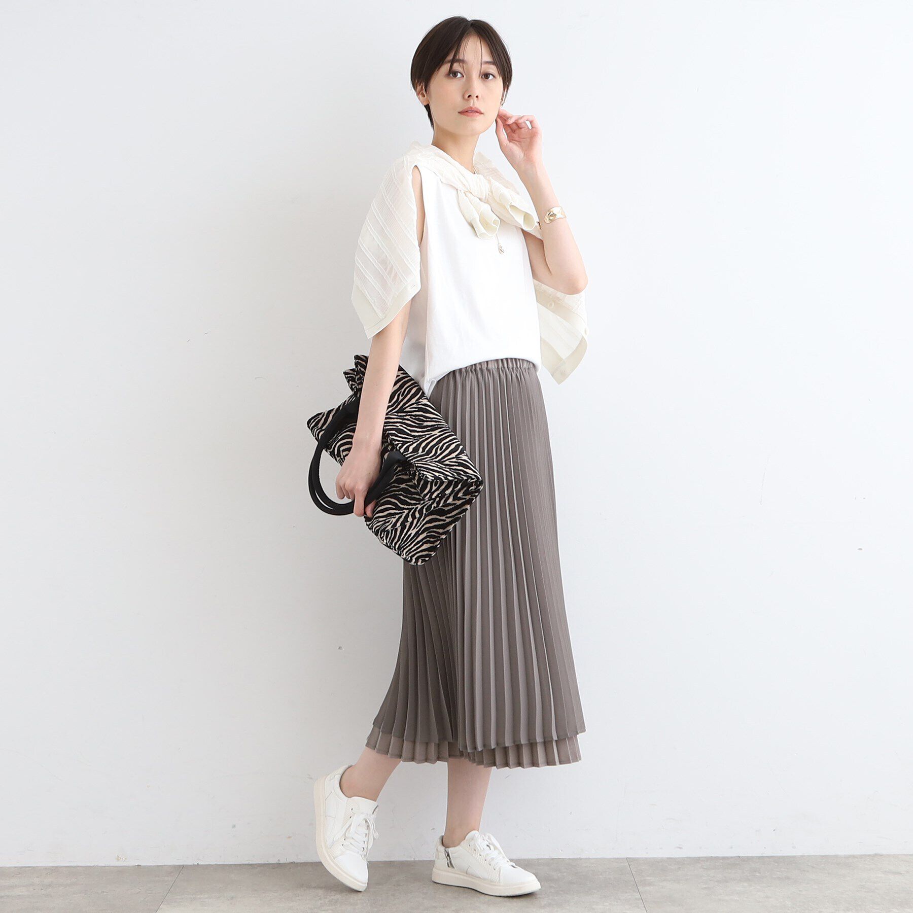 INDIVI「【洗える／リバーシブル】シフォンプリーツ スカート」|スカート|