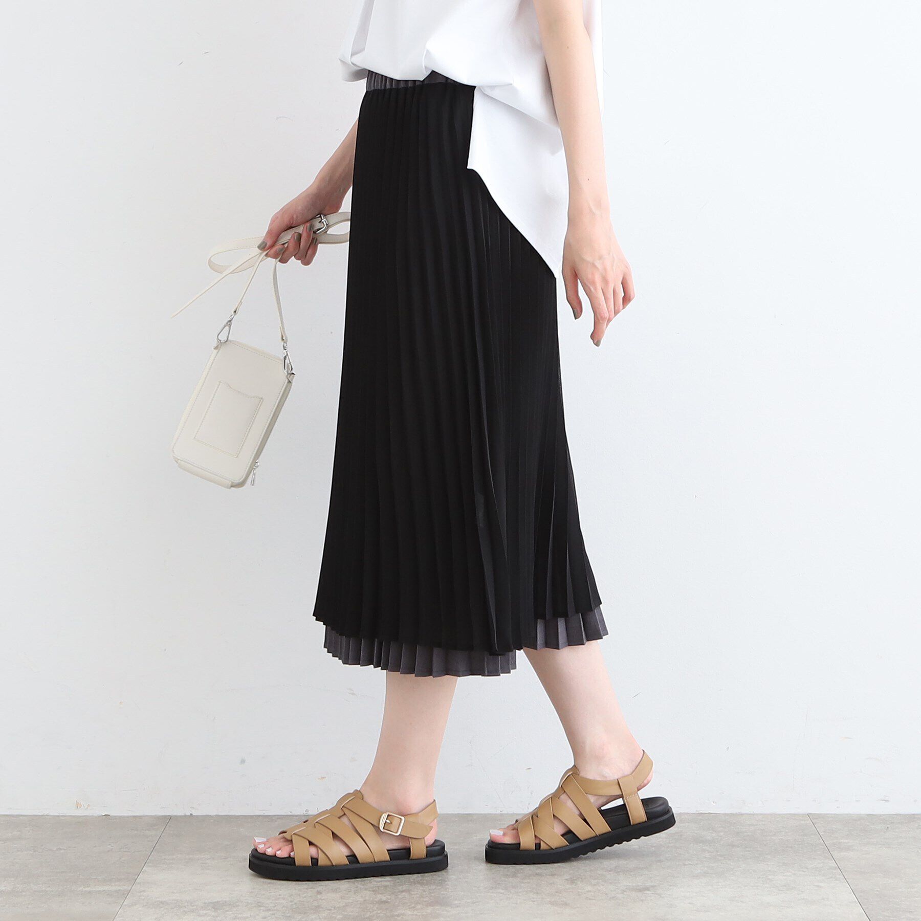 INDIVI「【洗える／リバーシブル】シフォンプリーツ スカート」|スカート|