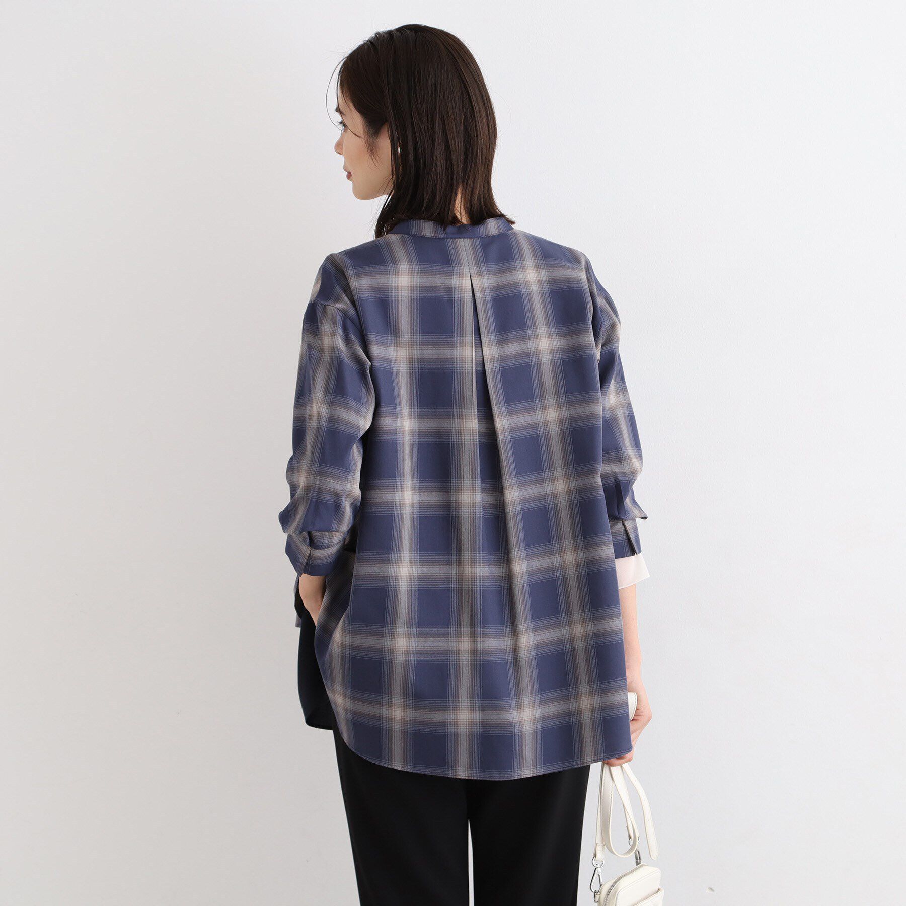 INDIVI「【洗える/チェック柄/UVケア/吸水速乾】レイヤードデザインブラウス」|シャツ・ブラウス|