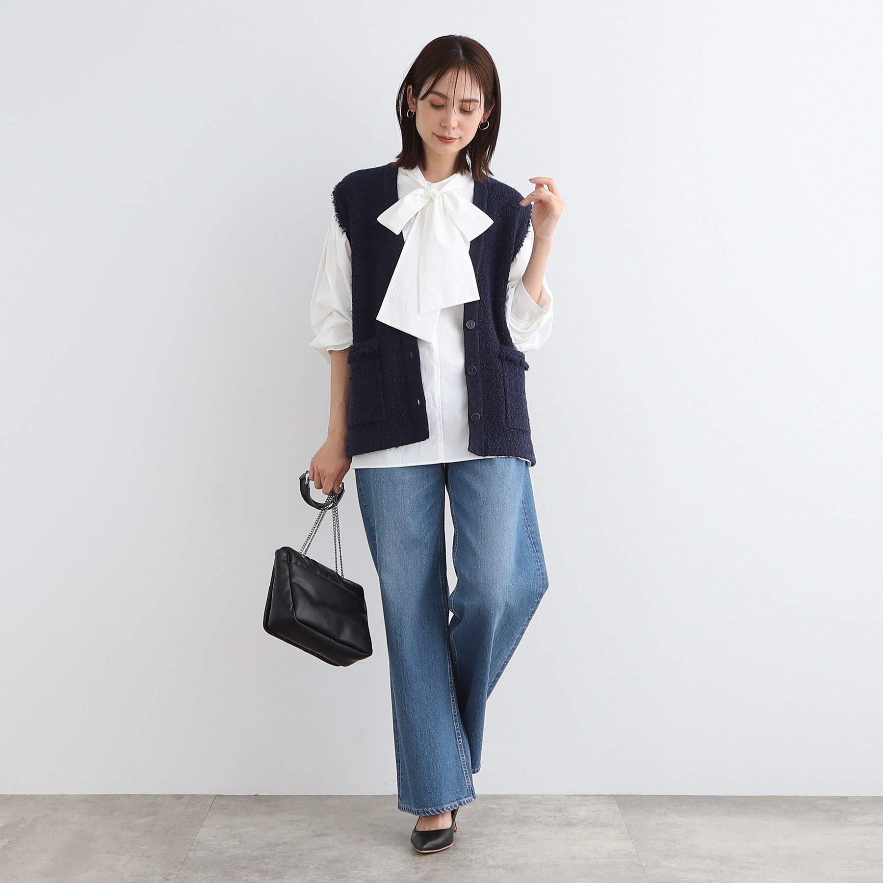 INDIVI「【トレンド】ツィードジレニット」|ベスト・ジレ|