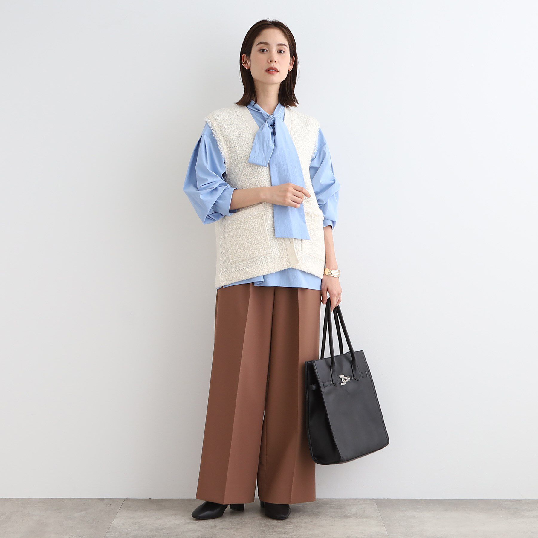 INDIVI「【トレンド】ツィードジレニット」|ベスト・ジレ|