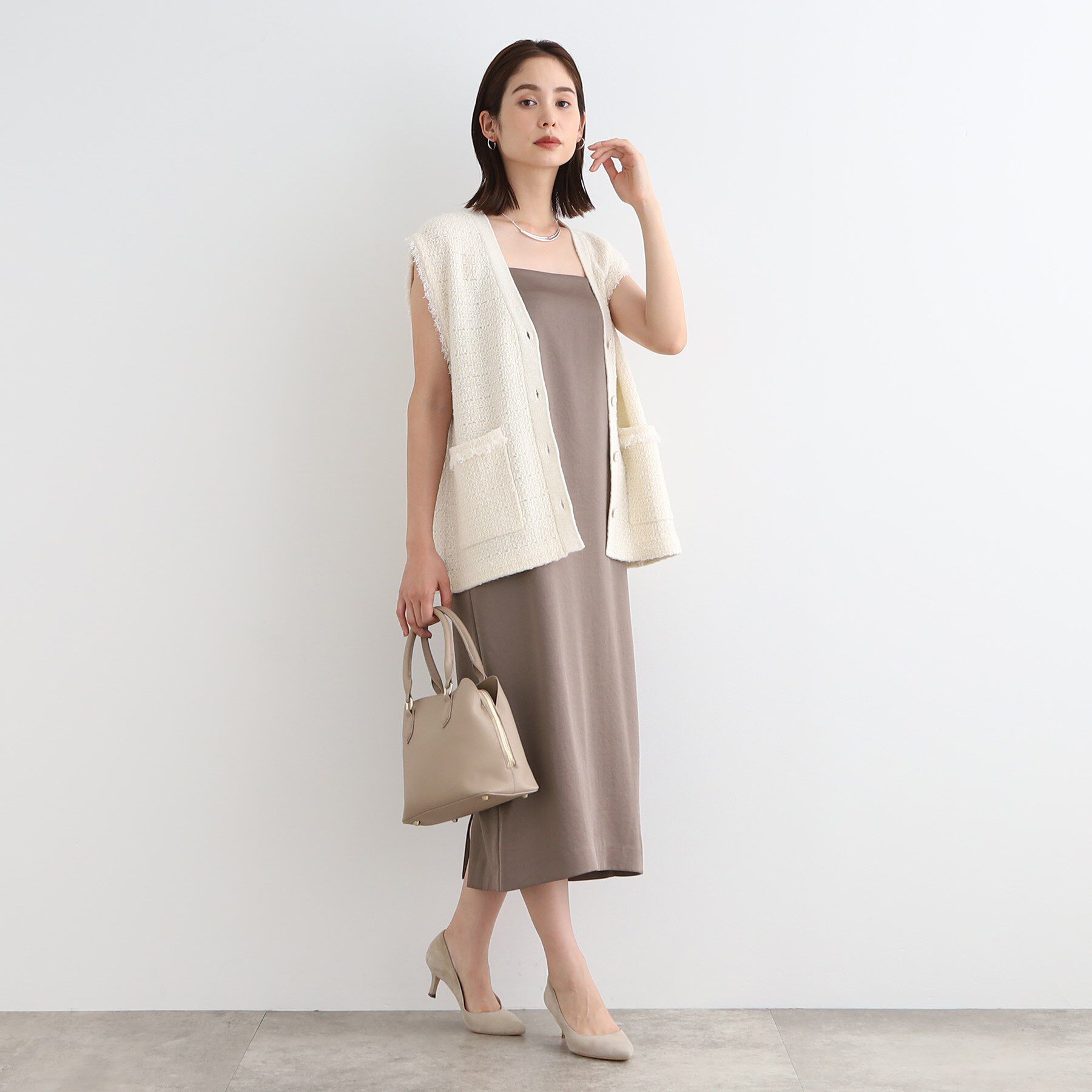 INDIVI「【トレンド】ツィードジレニット」|ベスト・ジレ|