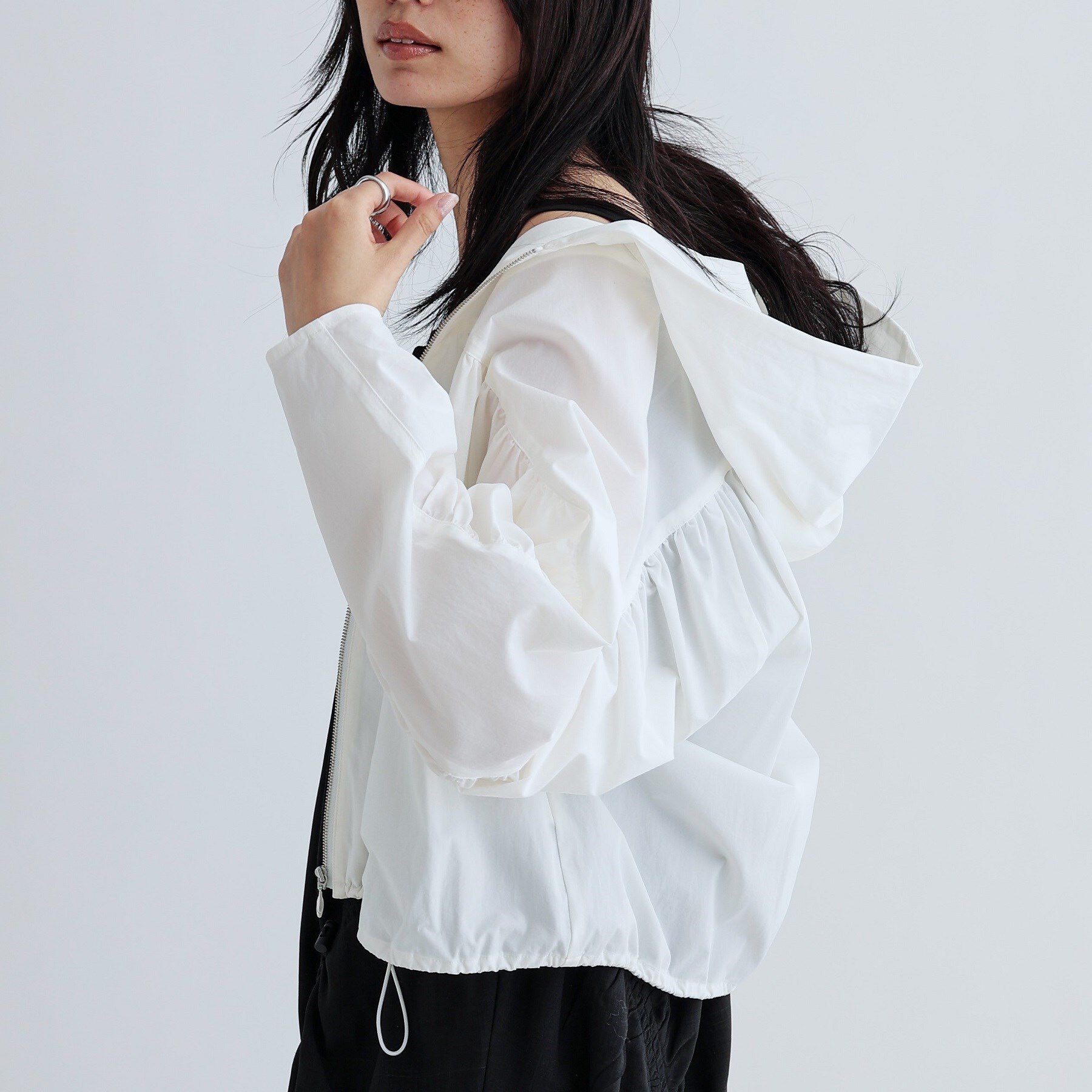 GALLEST「ギャザードルマンフーデットブルゾン」|ブルゾン・スタジャン|