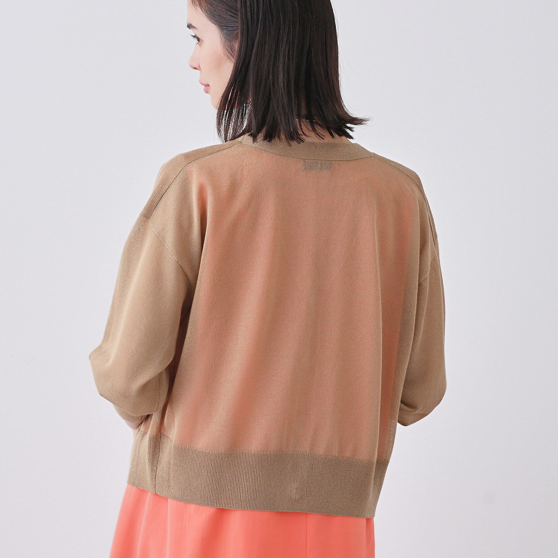 INDIVI「【大人シアーラメ】きれいめニットカーディガン」|カーディガン|