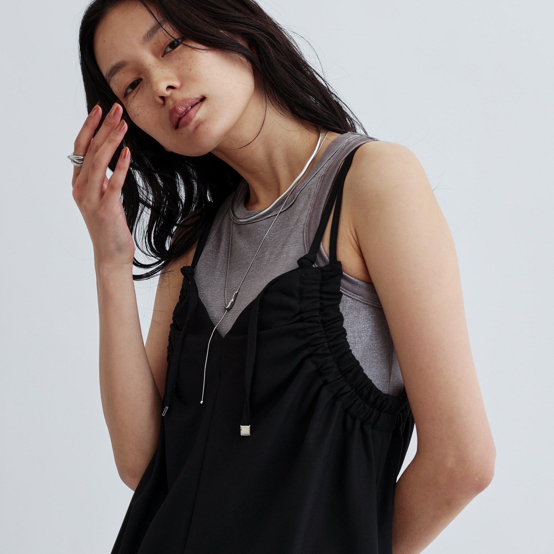 GALLEST「ギャザーストラップワンピース」|ワンピース|