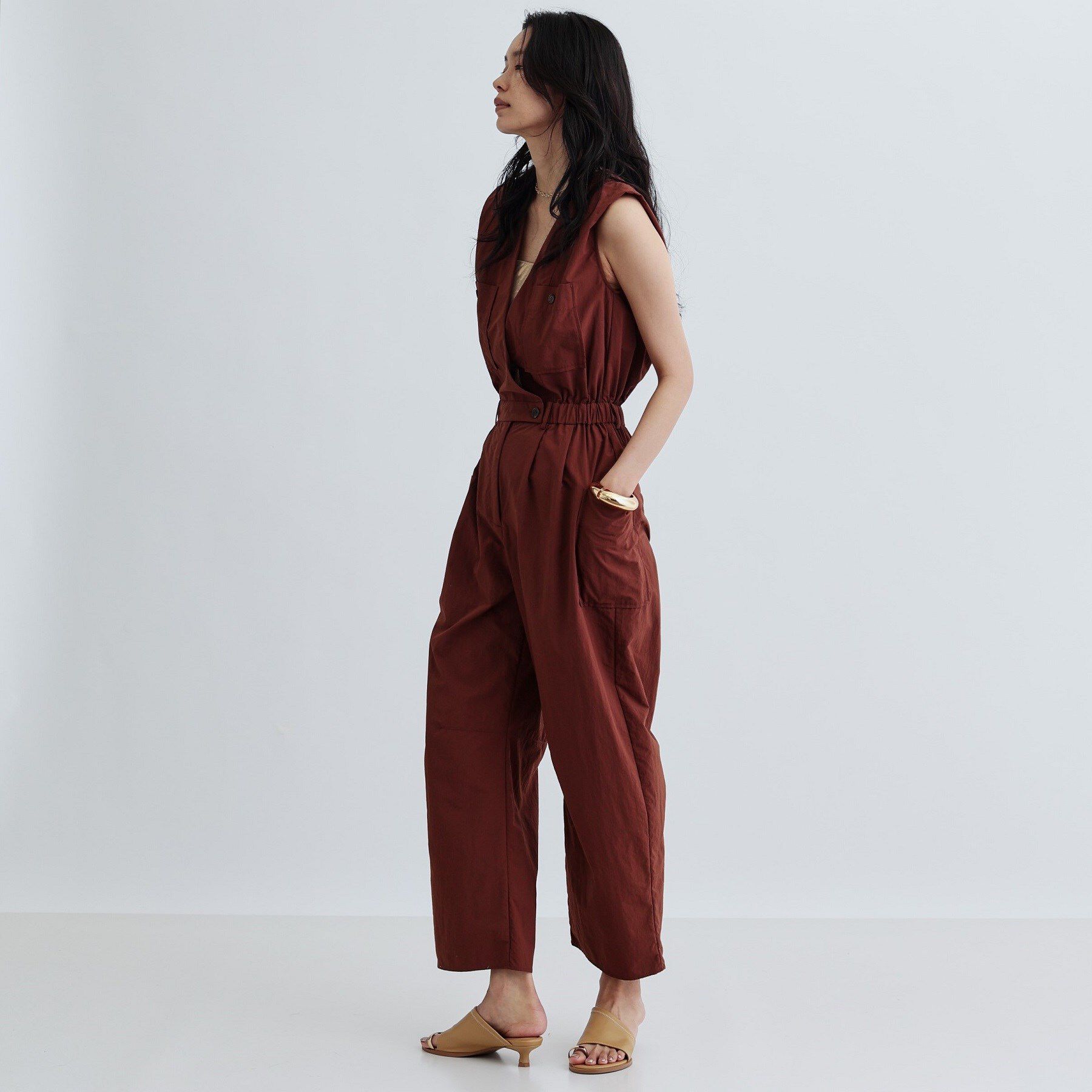 GALLEST「Vネックオーバーオール」|オールインワン|